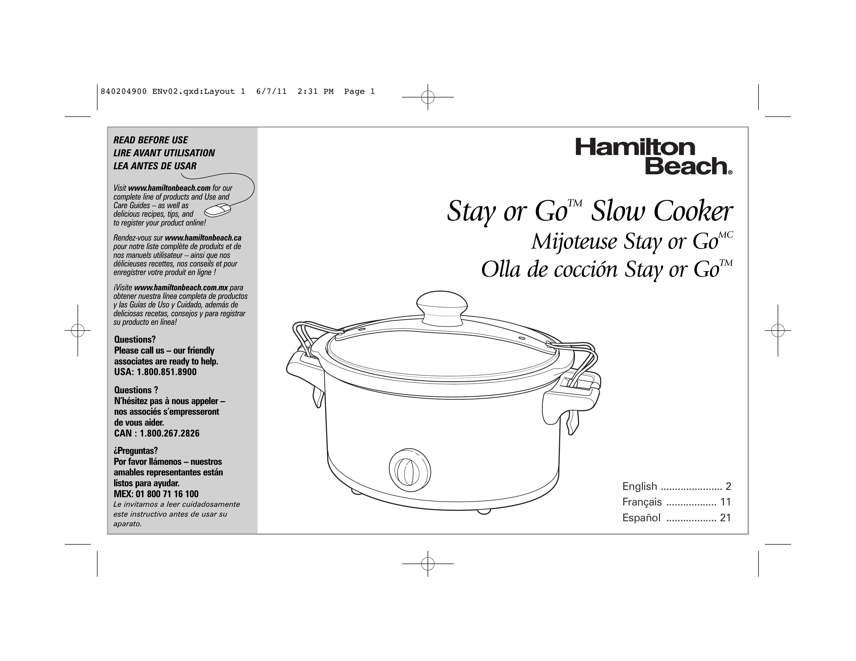 Hamilton Beach 33245 Slow Cooker User Manual