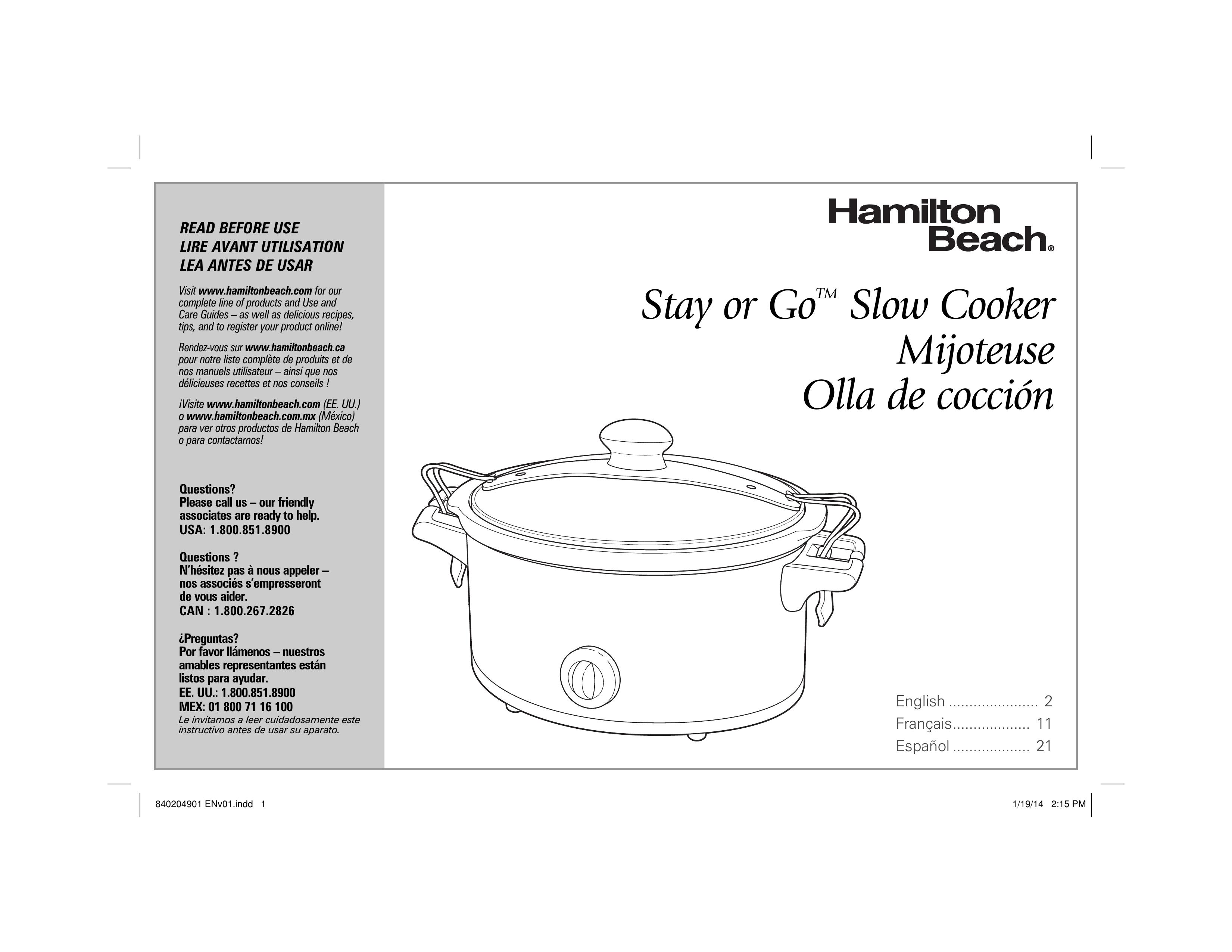 Hamilton Beach 33263 Slow Cooker User Manual