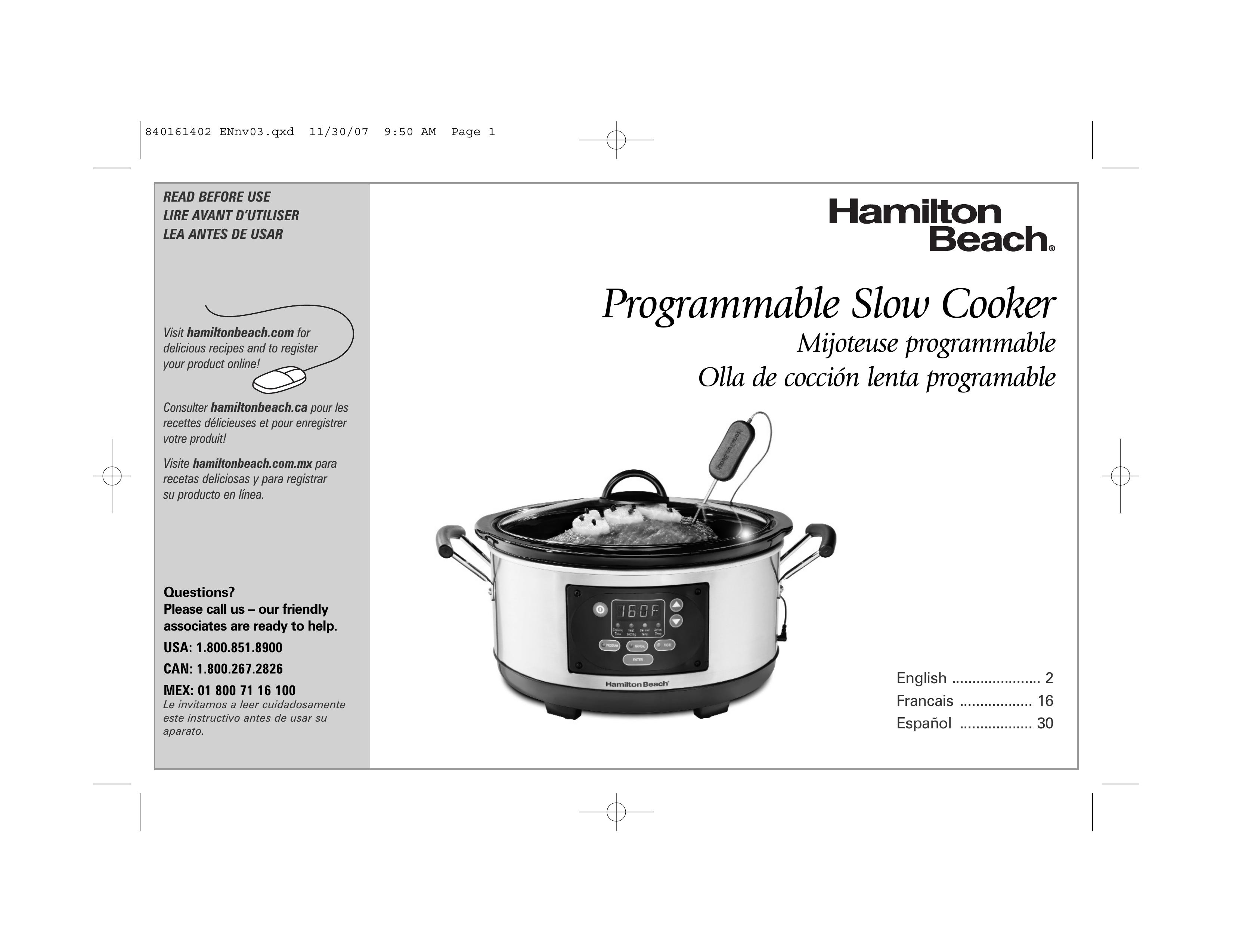 Hamilton Beach 33966 Slow Cooker User Manual