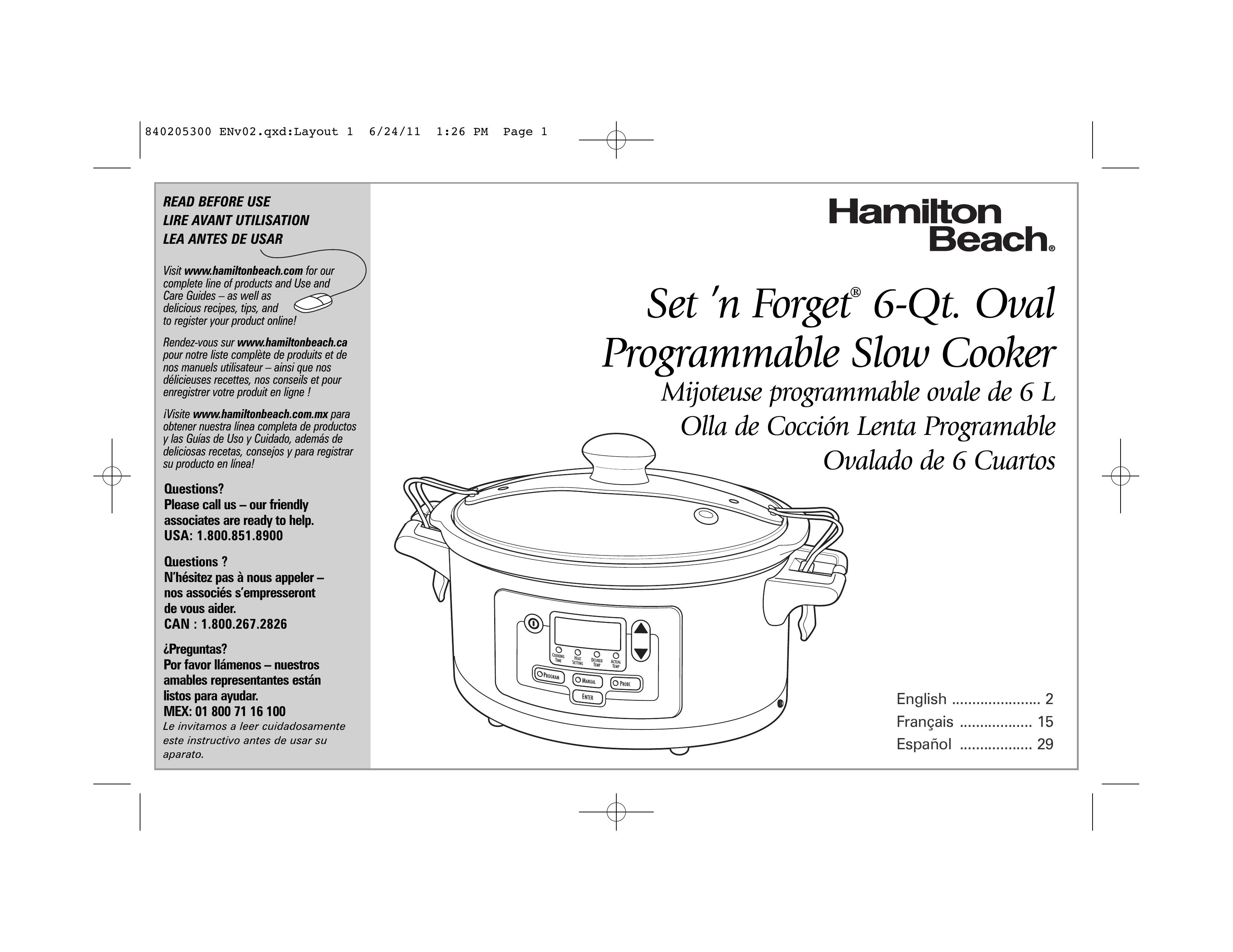 Hamilton Beach 33969 Slow Cooker User Manual