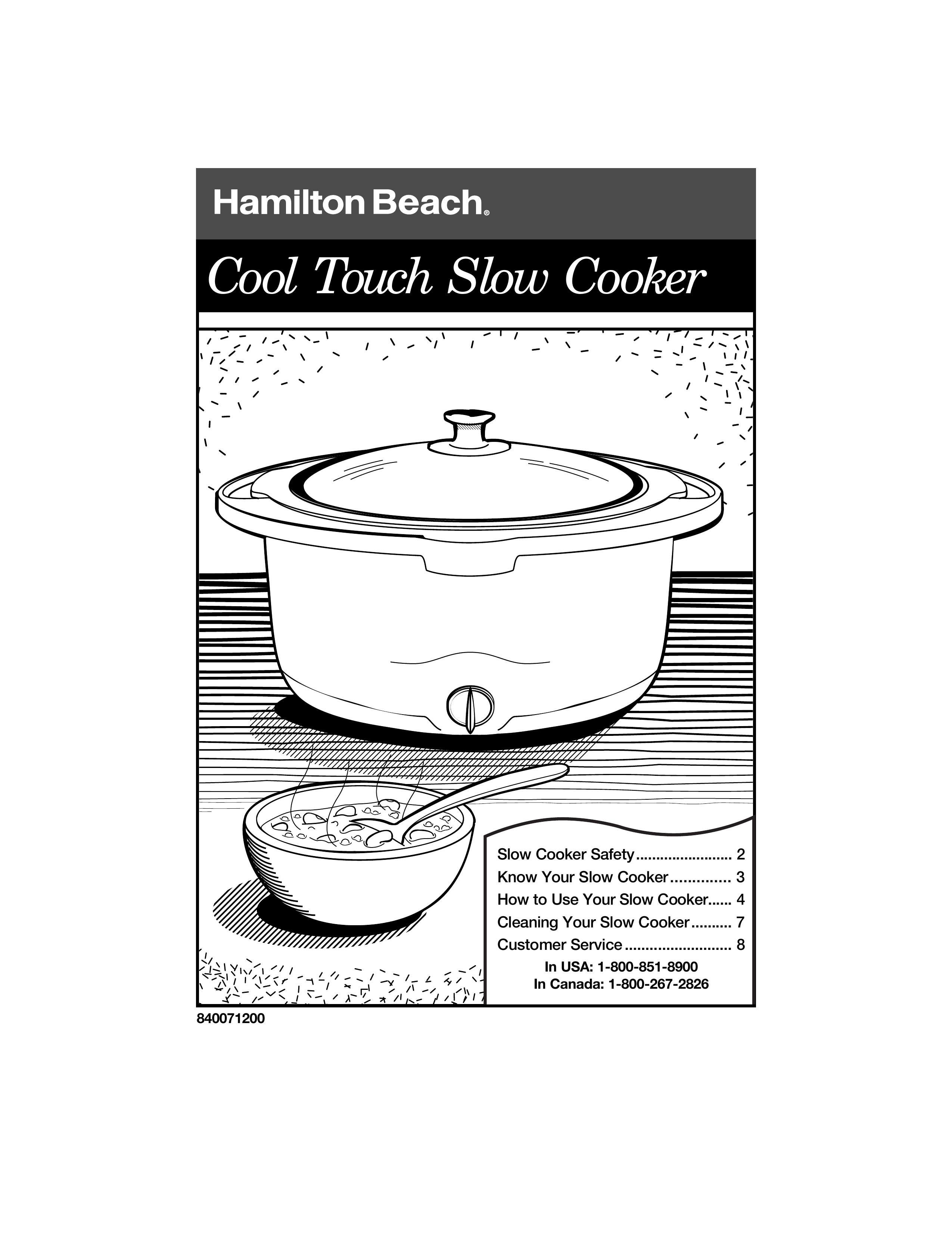 Hamilton Beach 840071200 Slow Cooker User Manual