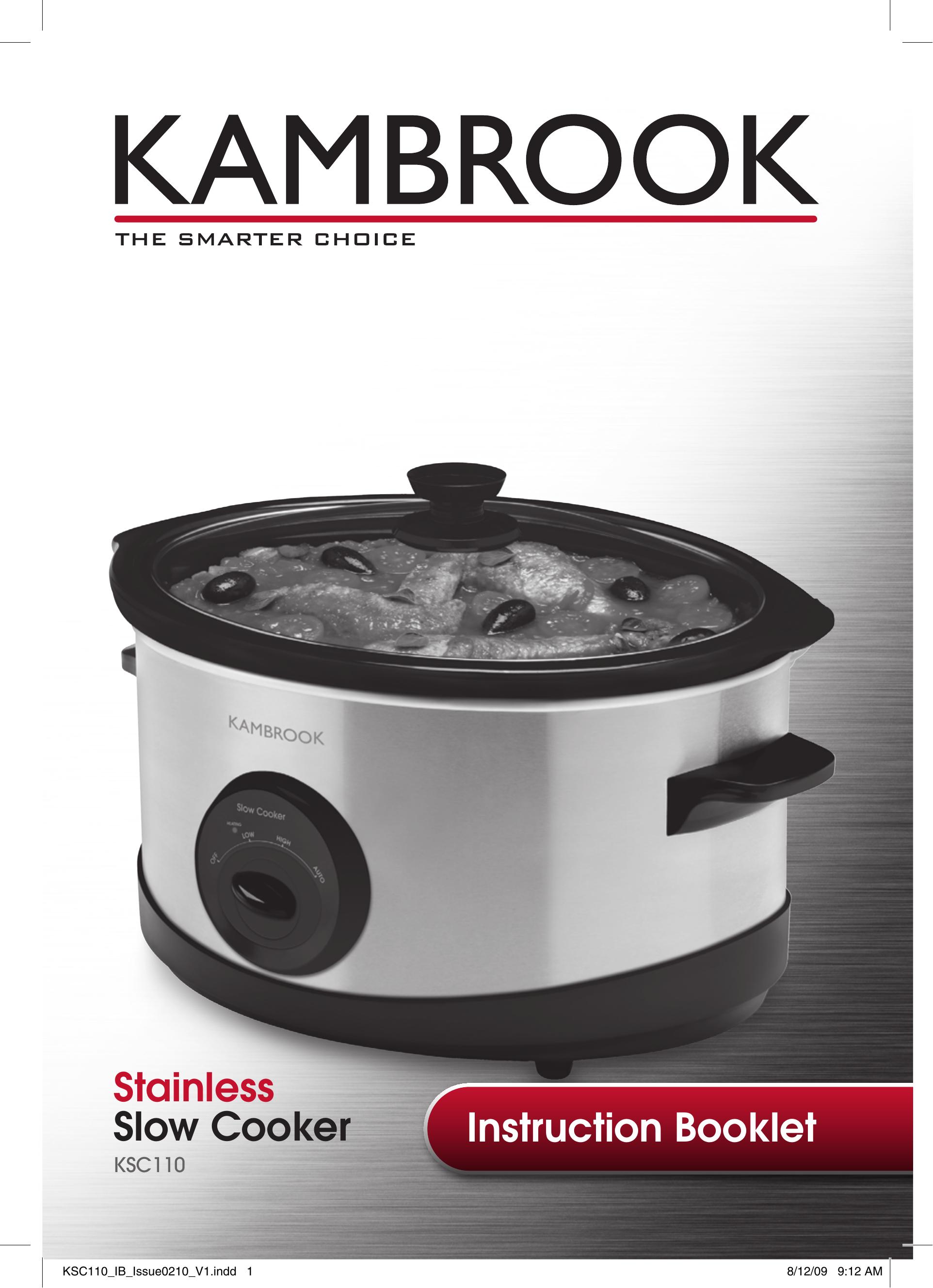 Kambrook KSC110 Slow Cooker User Manual