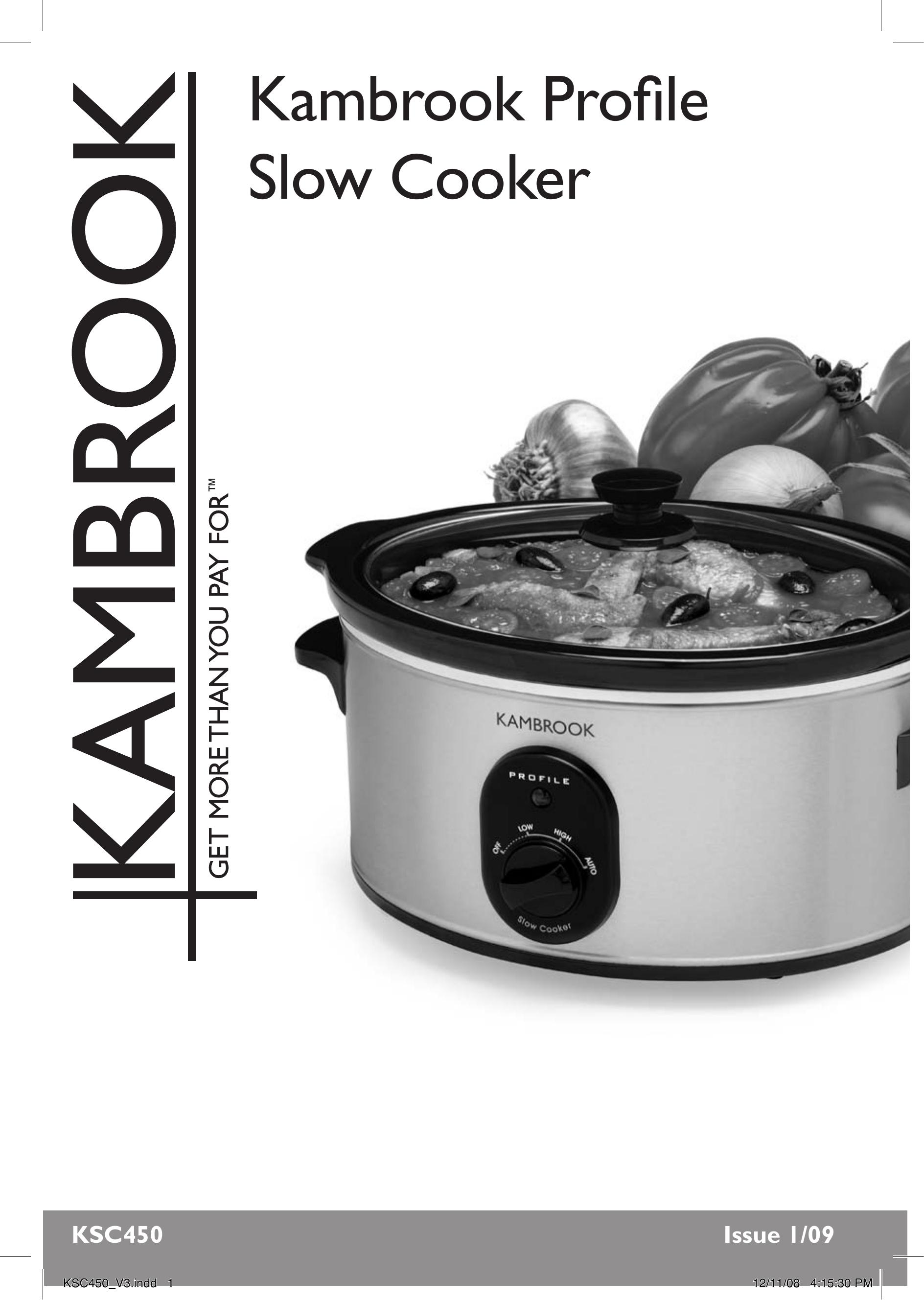 Kambrook KSC450 Slow Cooker User Manual