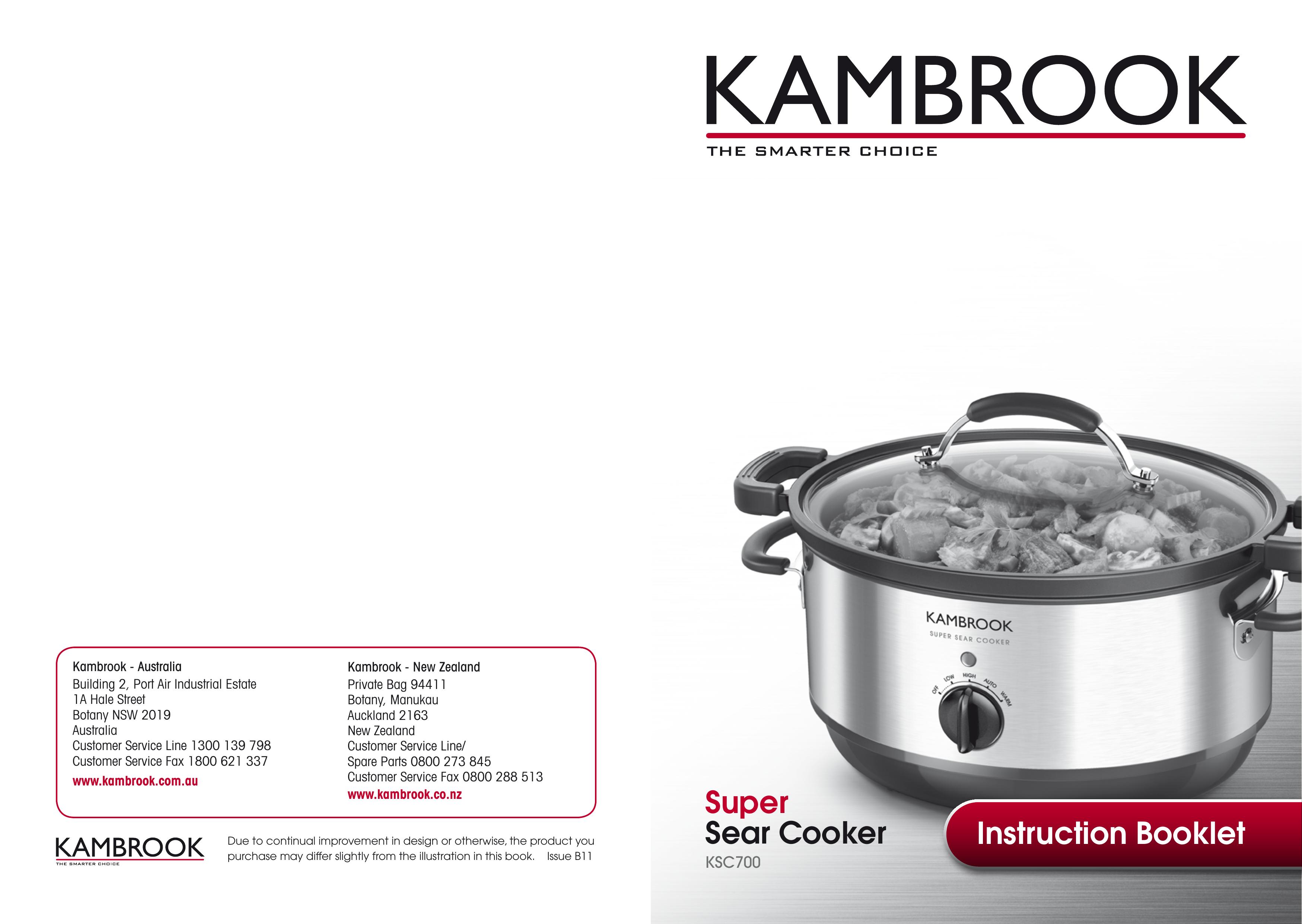 Kambrook KSC700 Slow Cooker User Manual