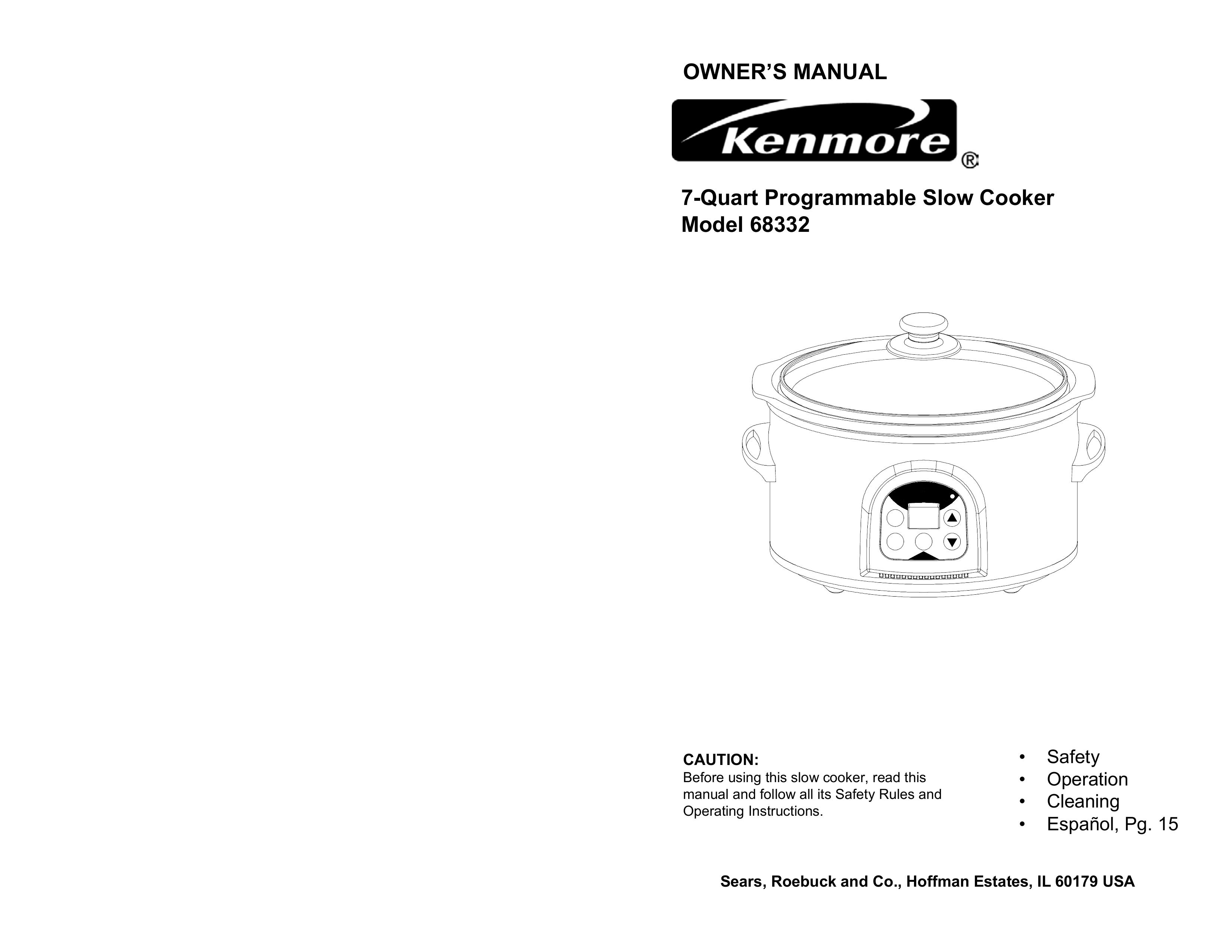 Kenmore 68332 Slow Cooker User Manual