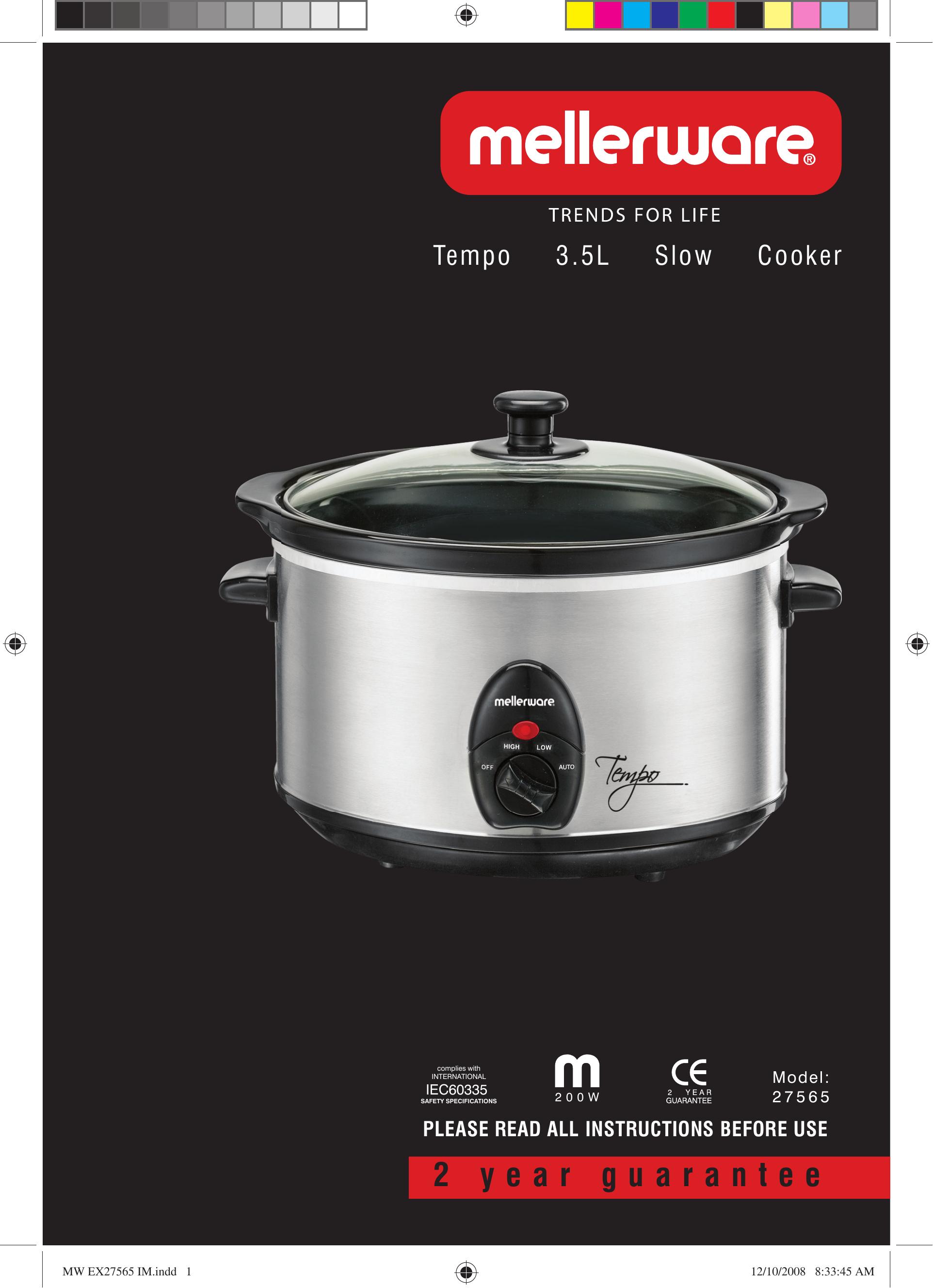 Mellerware 27565 Slow Cooker User Manual