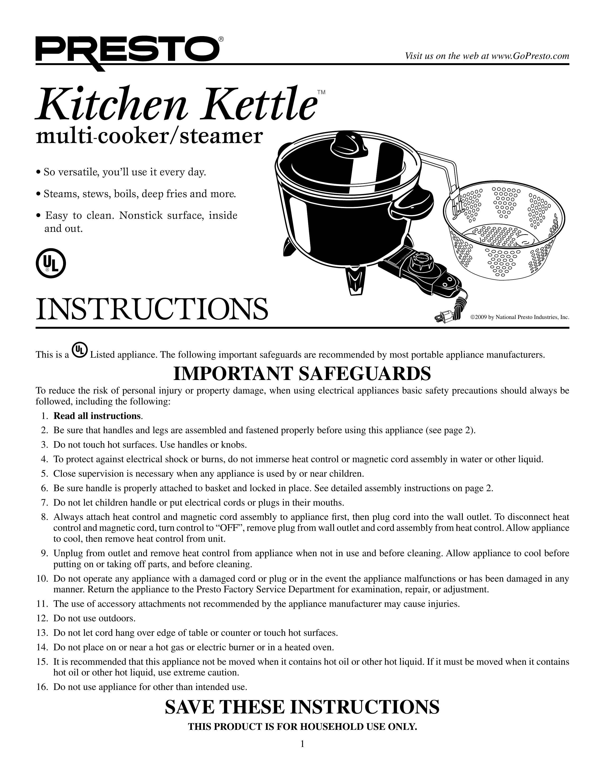 Presto 6006 Slow Cooker User Manual
