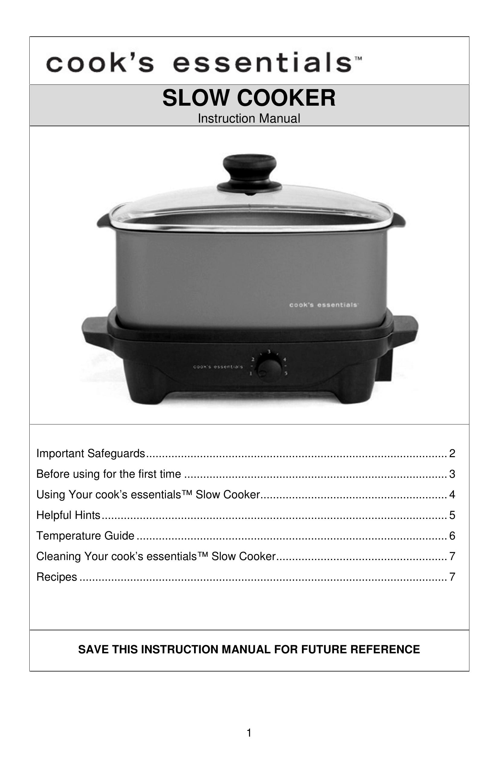 West Bend L5803A Slow Cooker User Manual