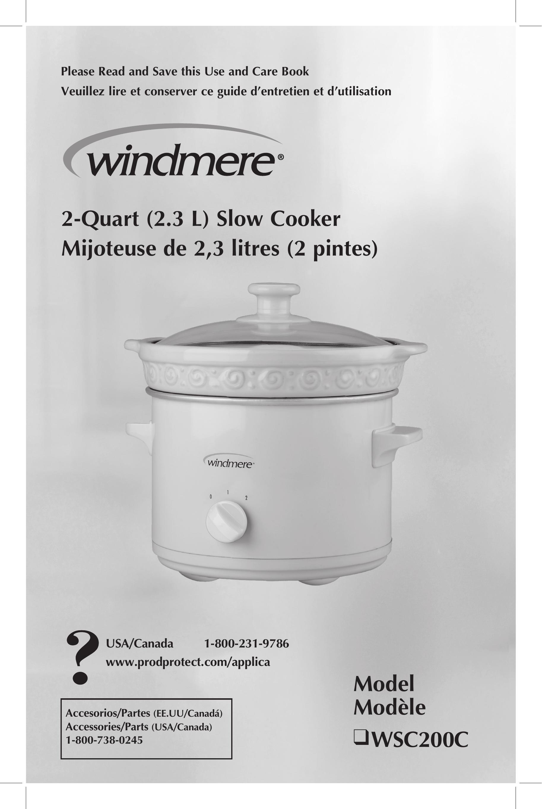 Windmere WSC200C Slow Cooker User Manual