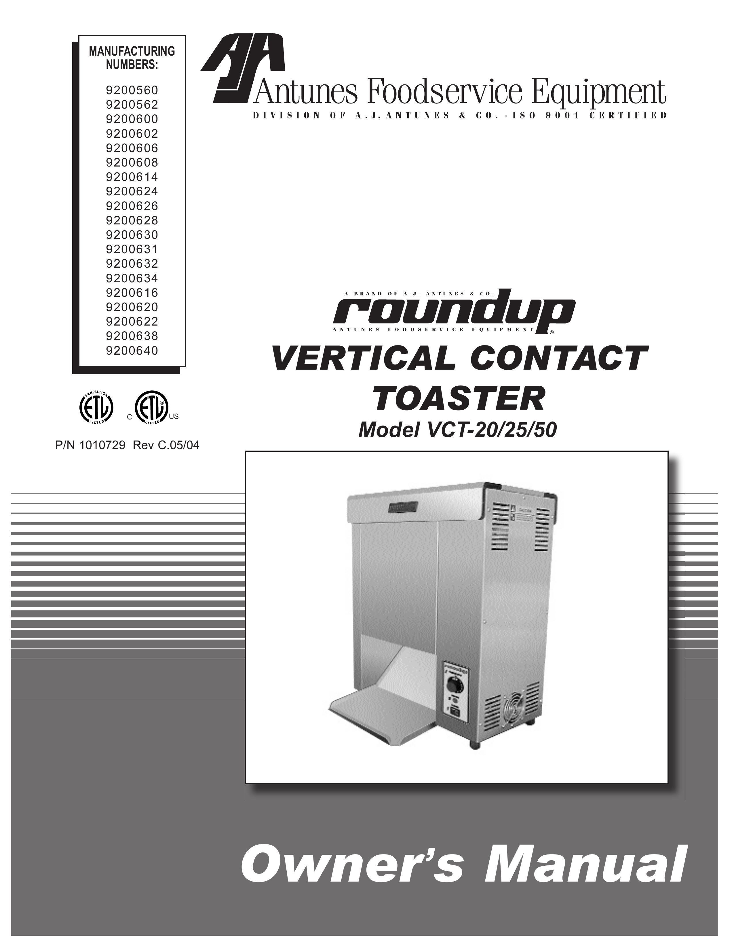 Antunes, AJ VCT-20 Toaster User Manual