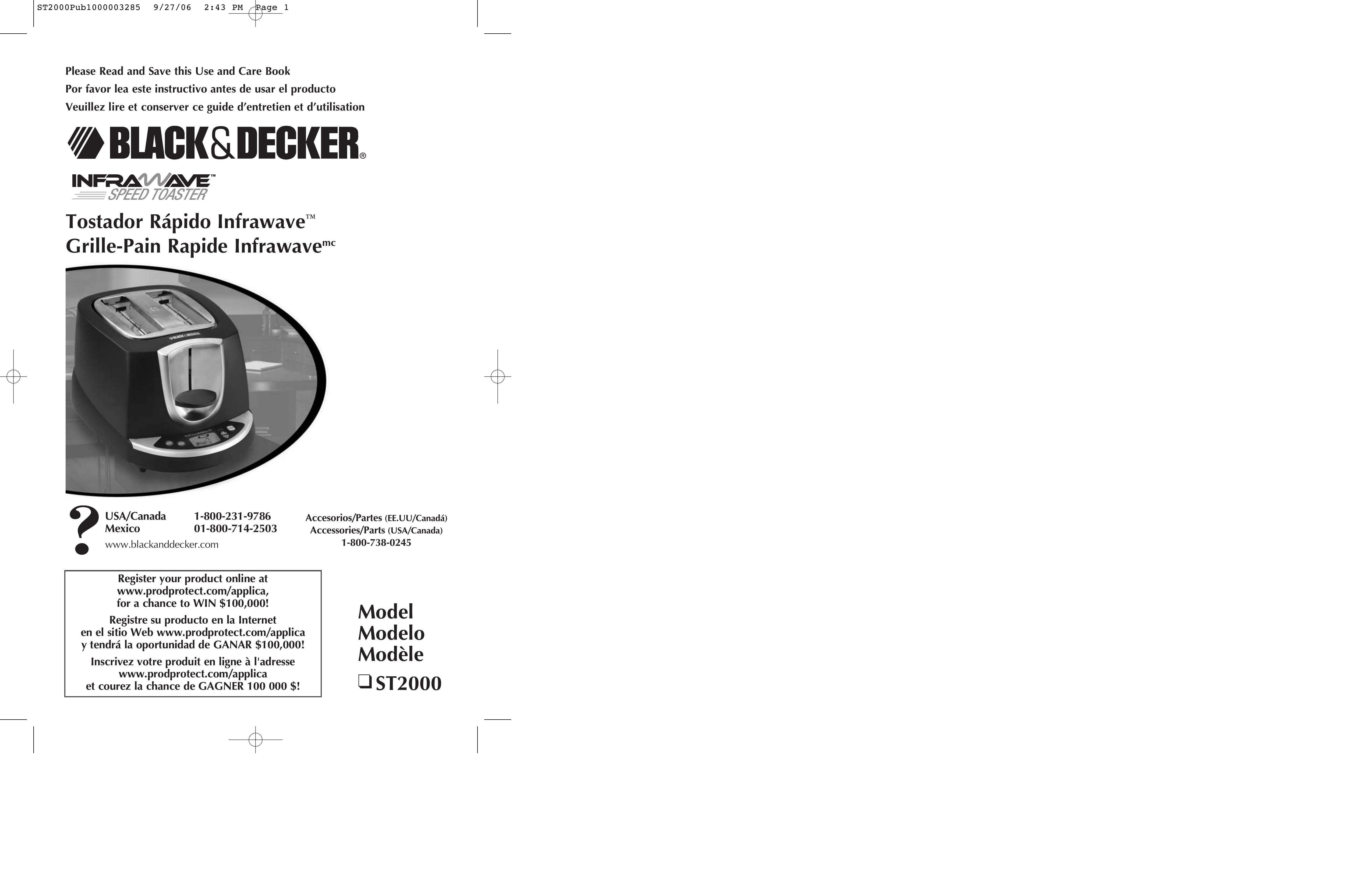 Black & Decker ST2000 Toaster User Manual