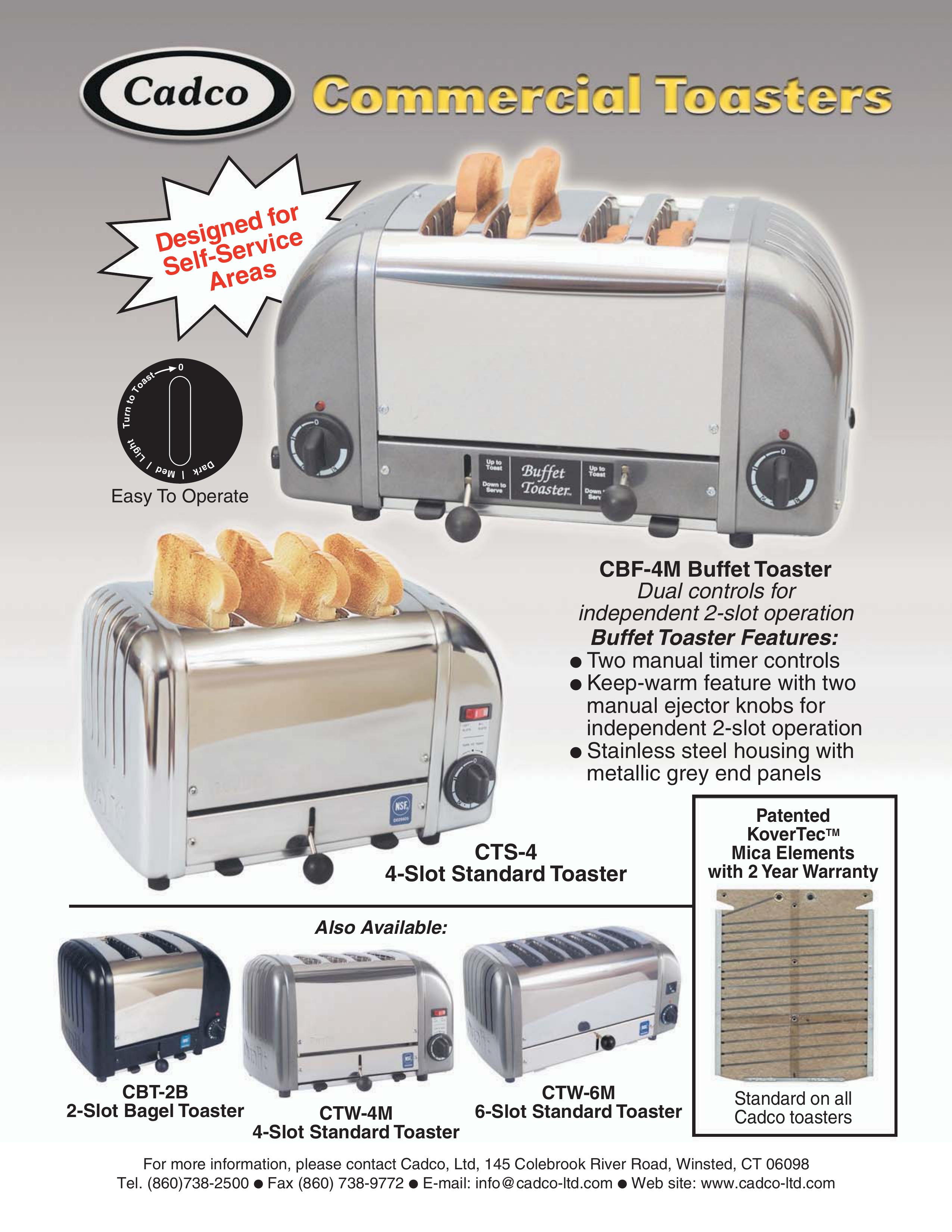 Cadco CBT-2B Toaster User Manual