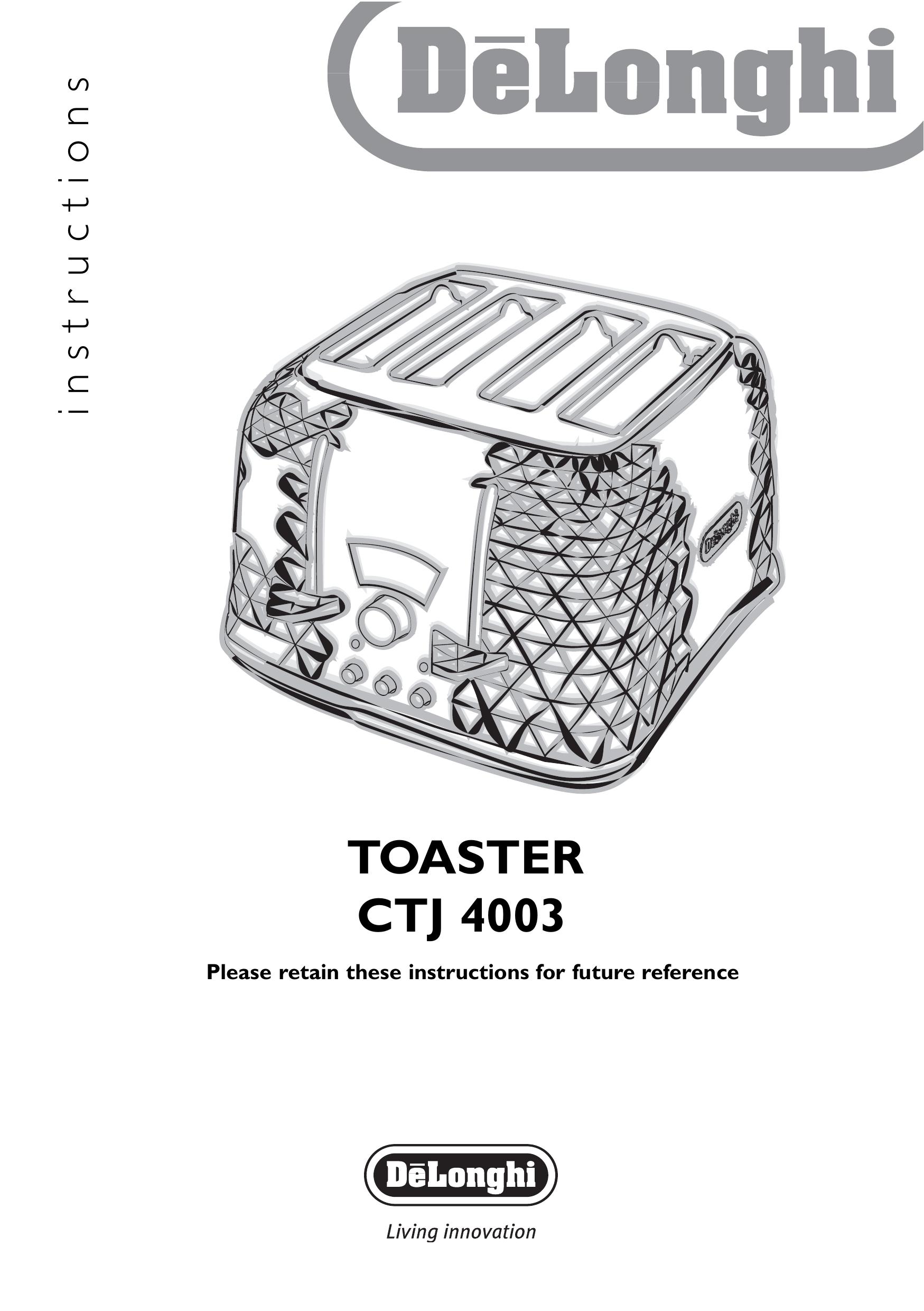 DeLonghi CTJ 4003 Toaster User Manual