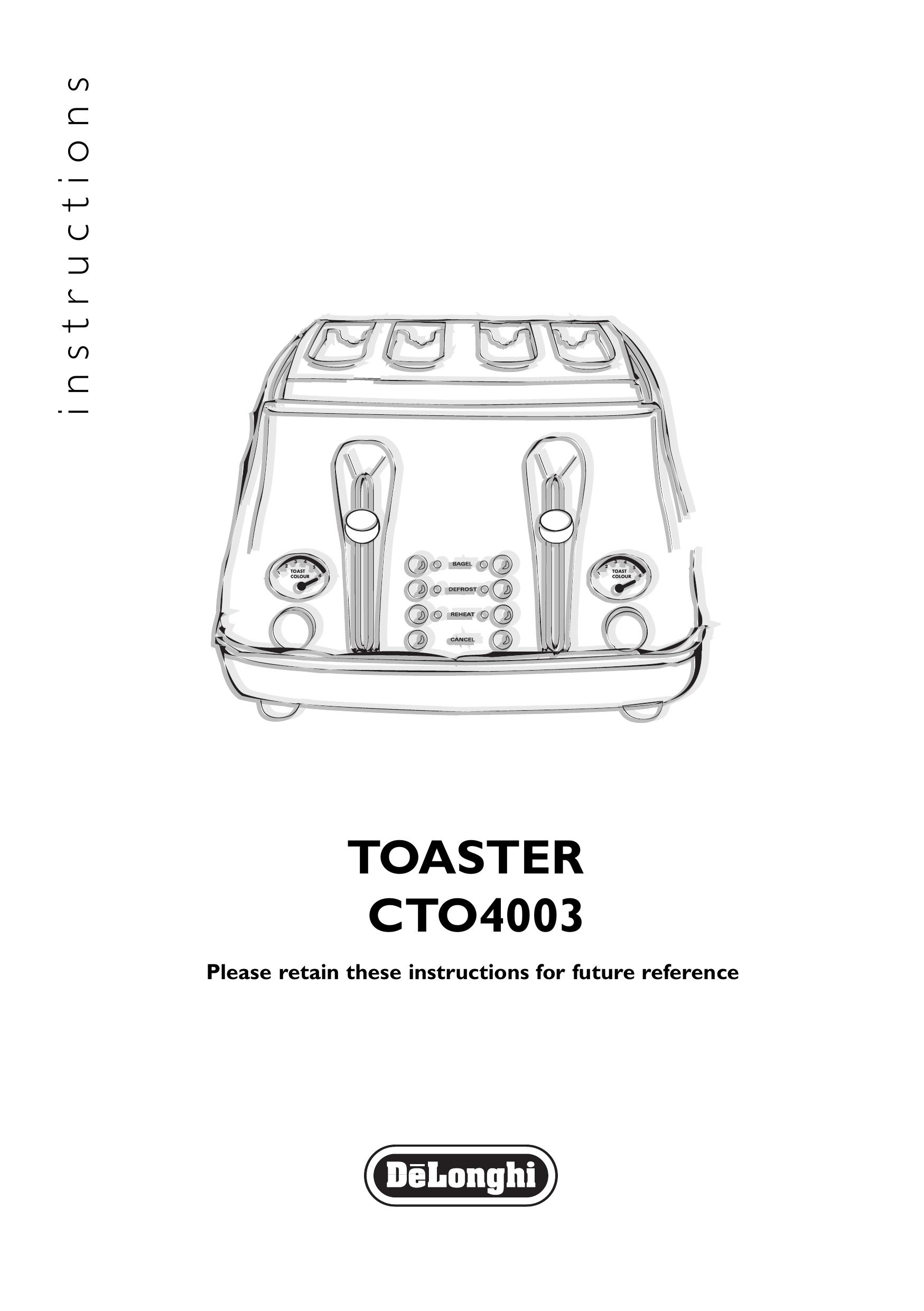 DeLonghi CTO4003 Toaster User Manual