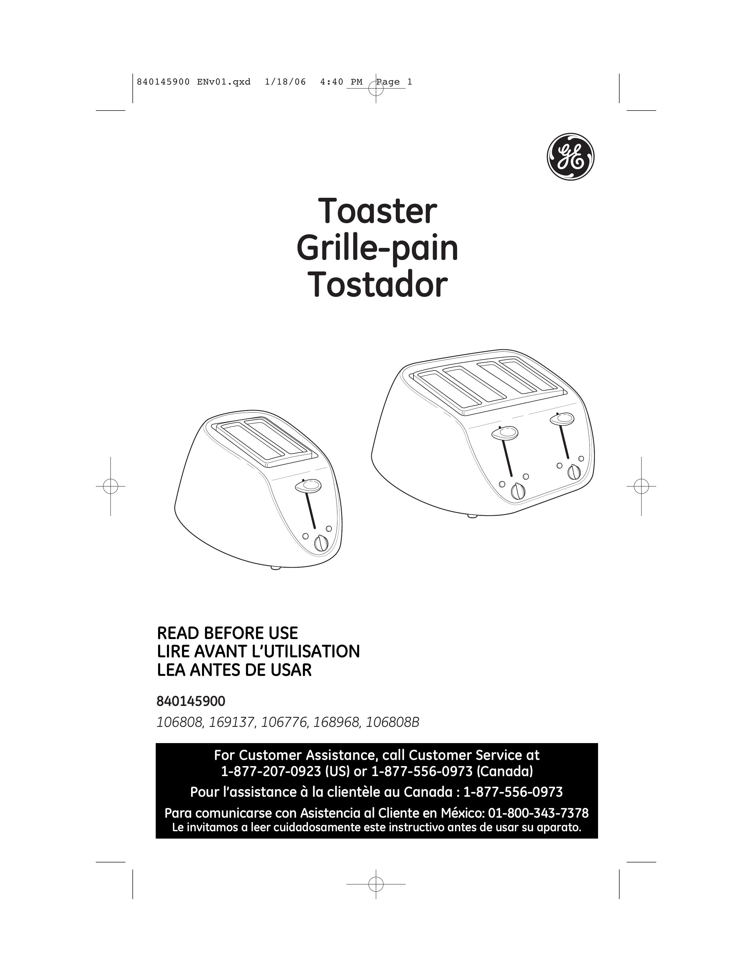 GE 106808 Toaster User Manual