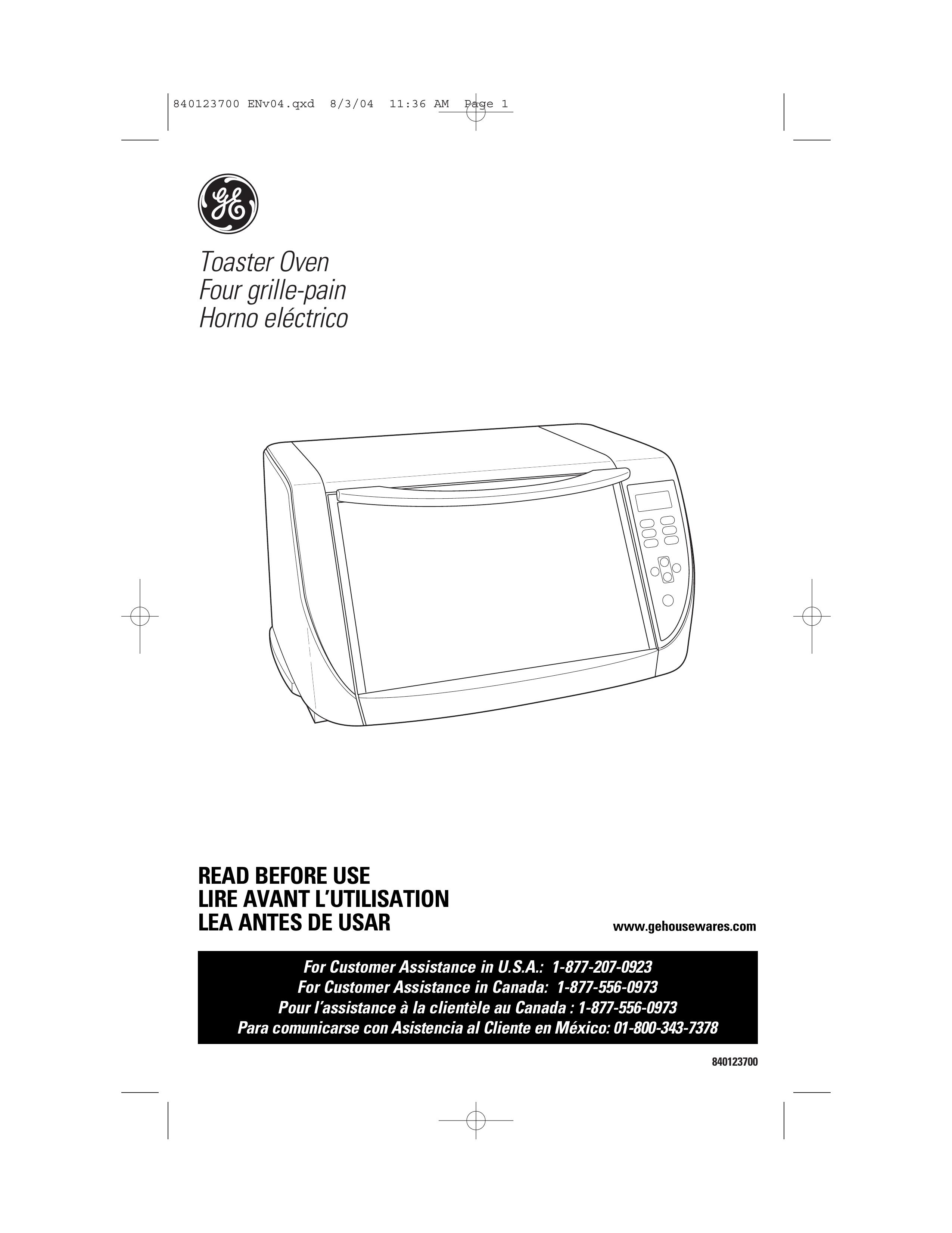 GE 168989 Toaster User Manual