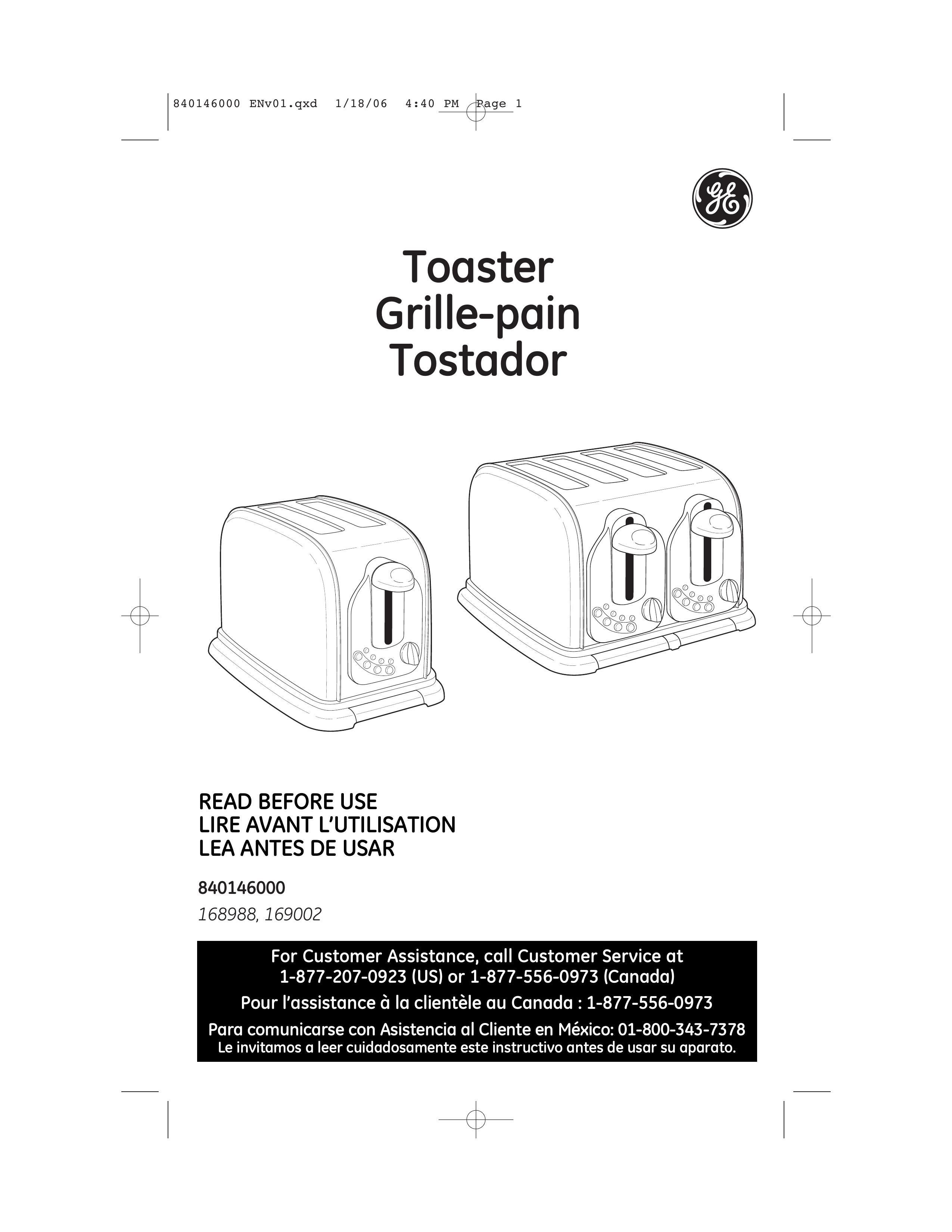 GE 169002 Toaster User Manual