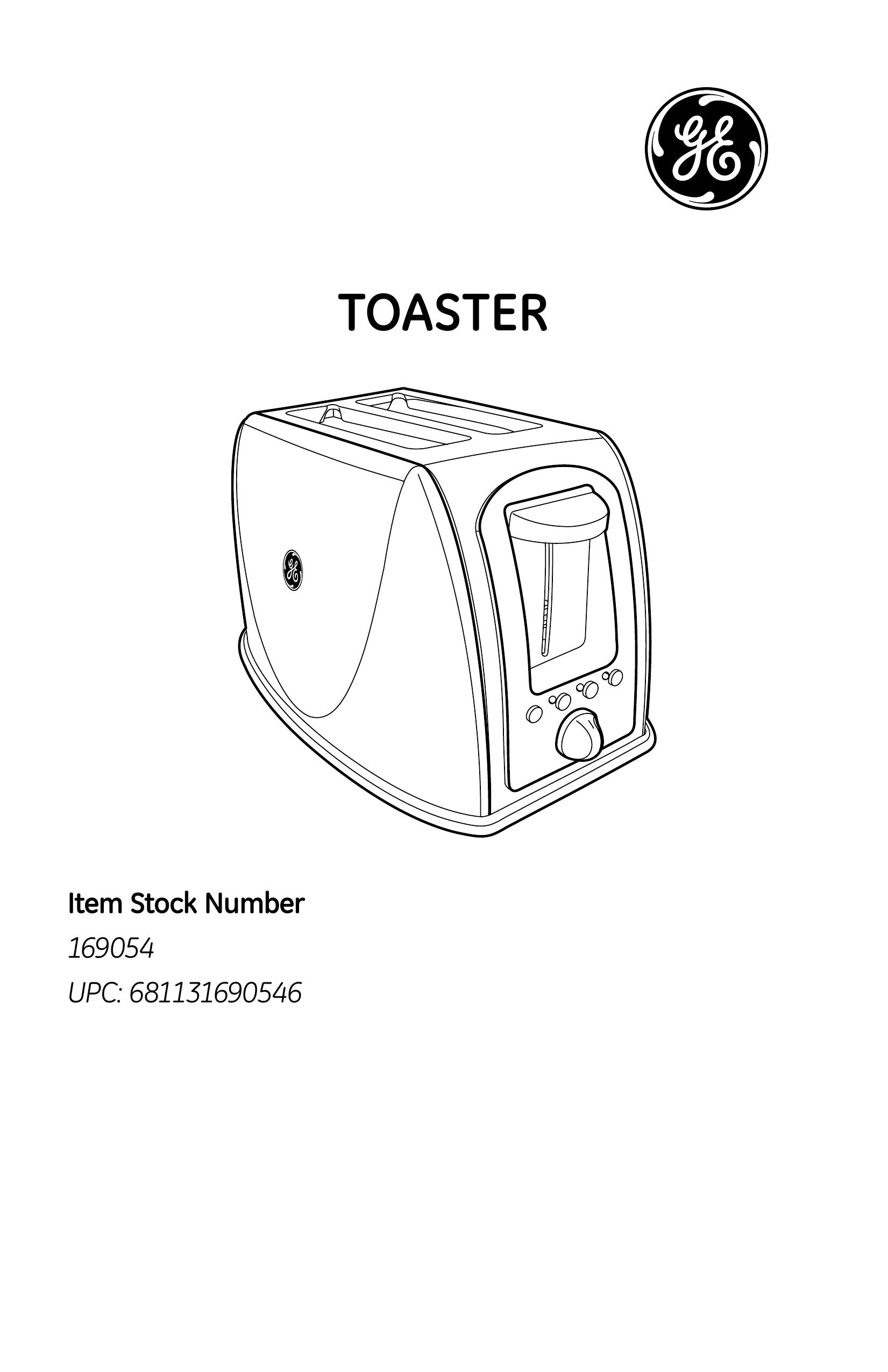 GE 169054 Toaster User Manual
