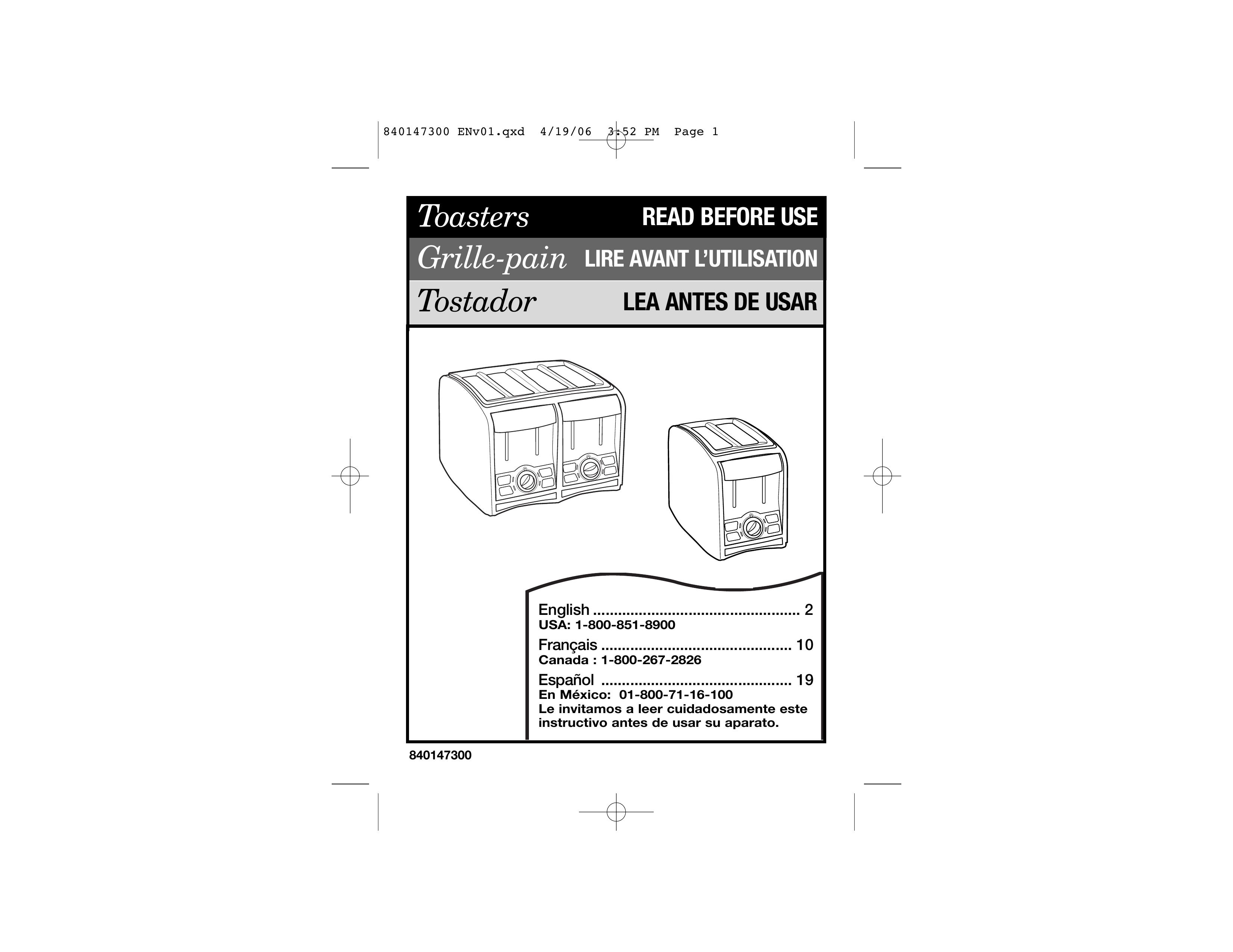 Hamilton Beach 22655C Toaster User Manual