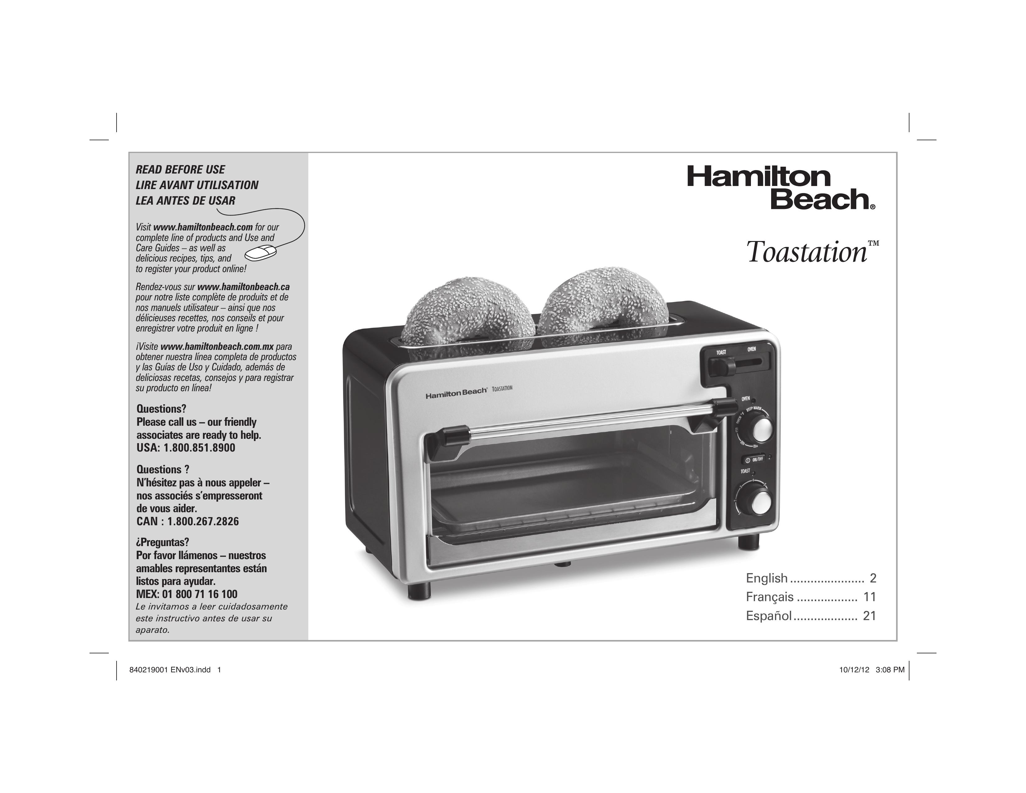Hamilton Beach 22720 Toaster User Manual