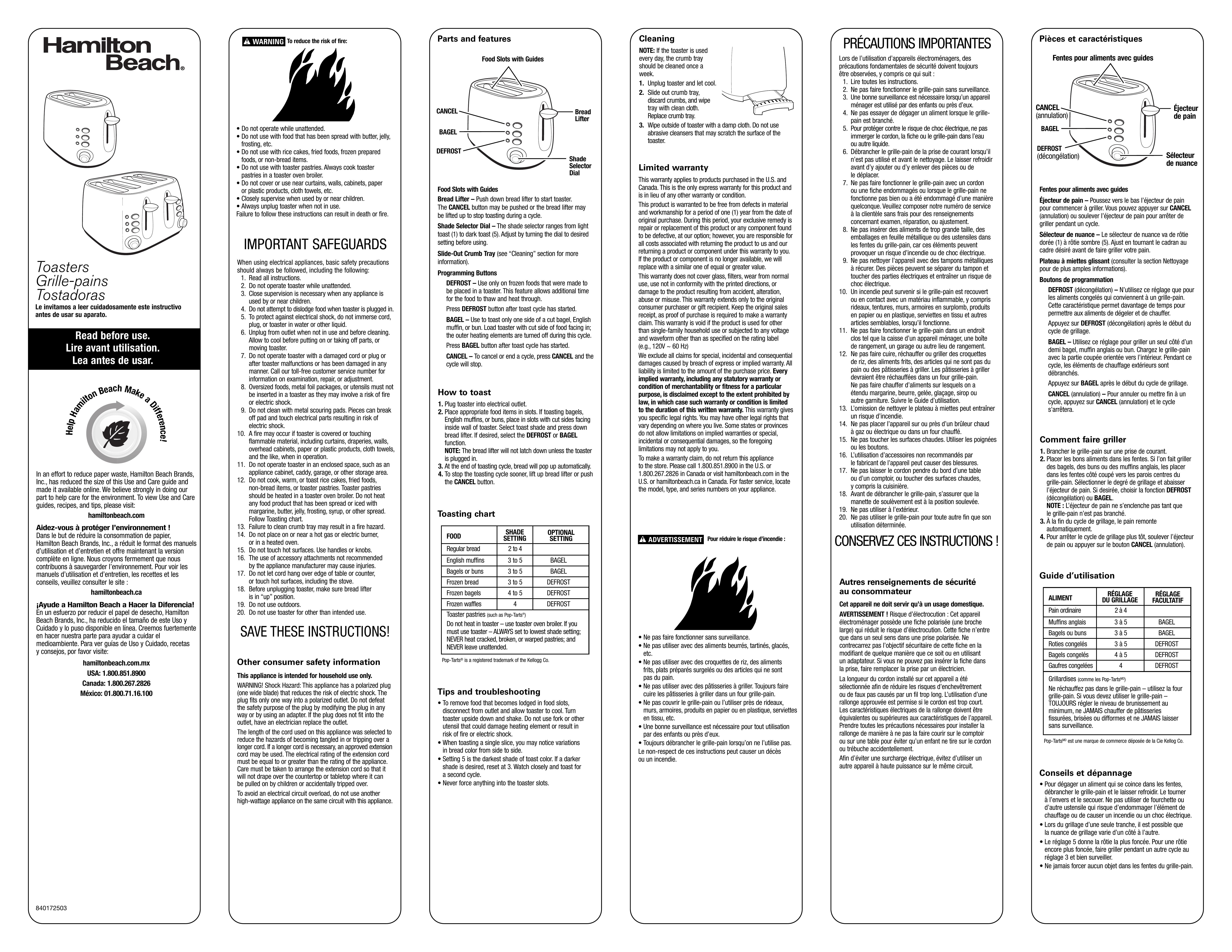 Hamilton Beach 24514 Toaster User Manual