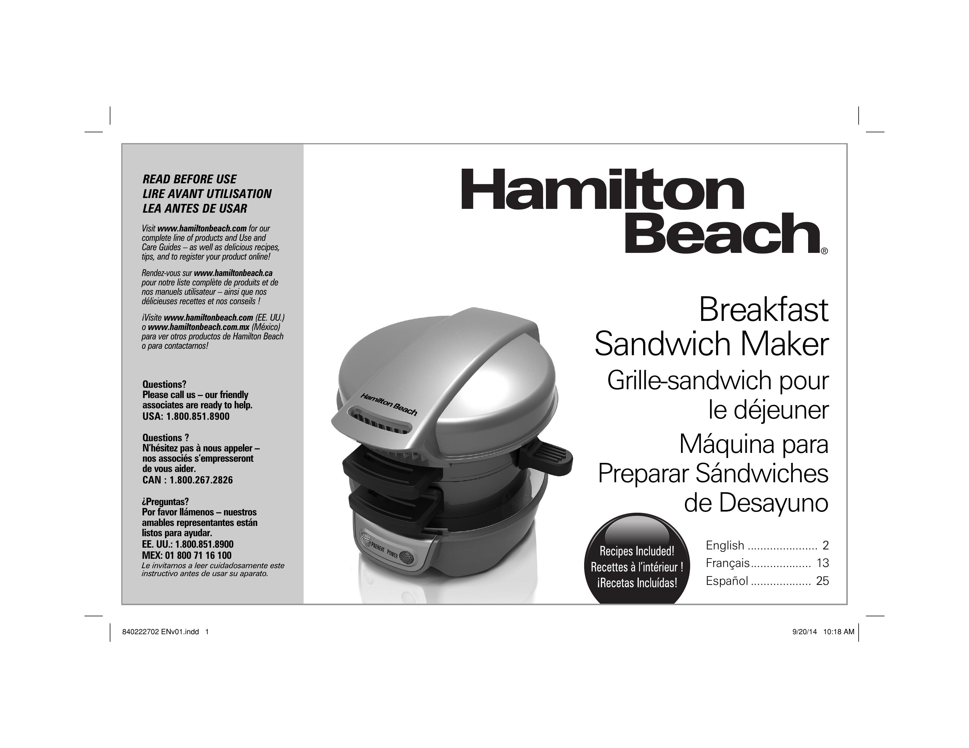 Hamilton Beach 25475 Toaster User Manual