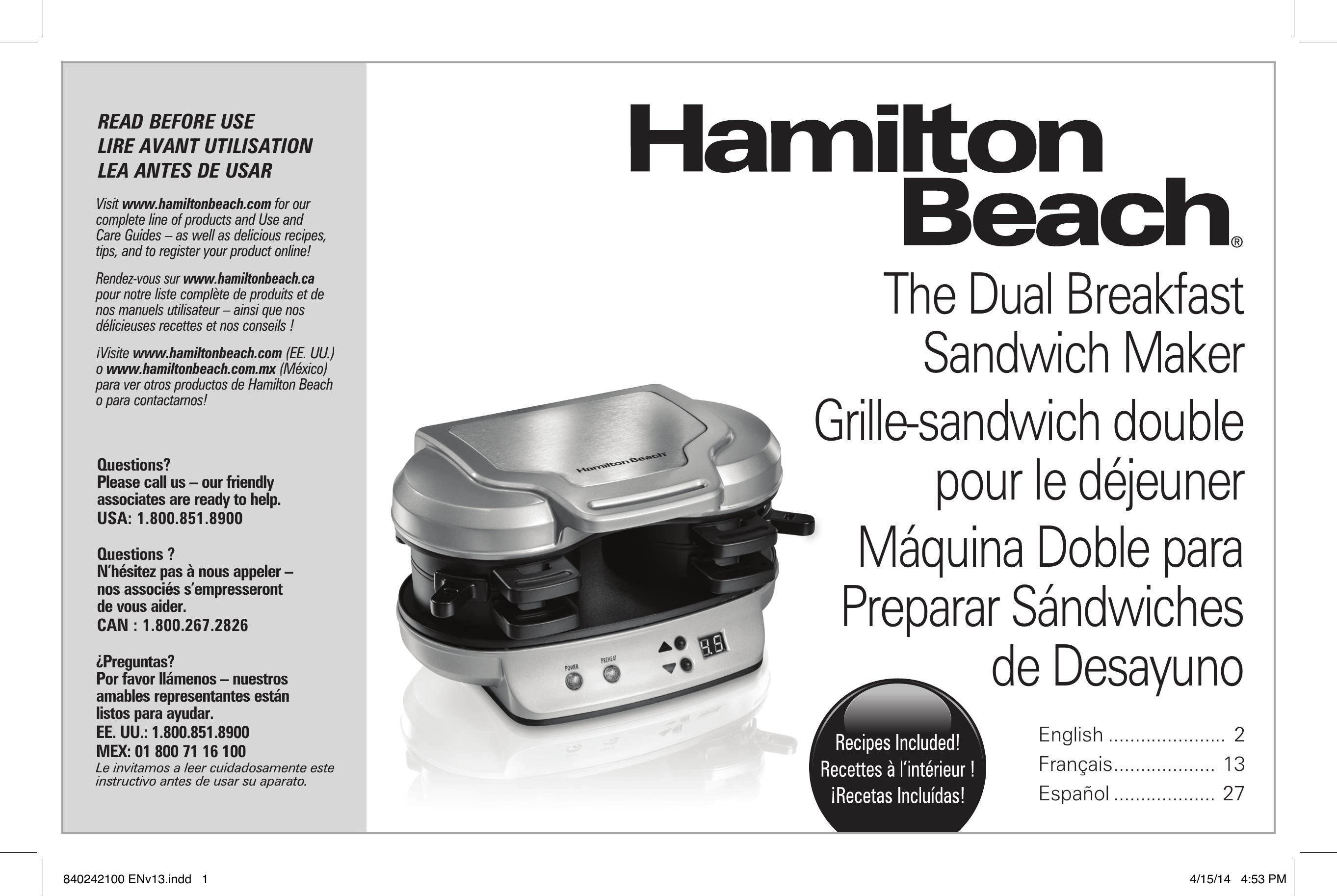 Hamilton Beach 25490 Toaster User Manual