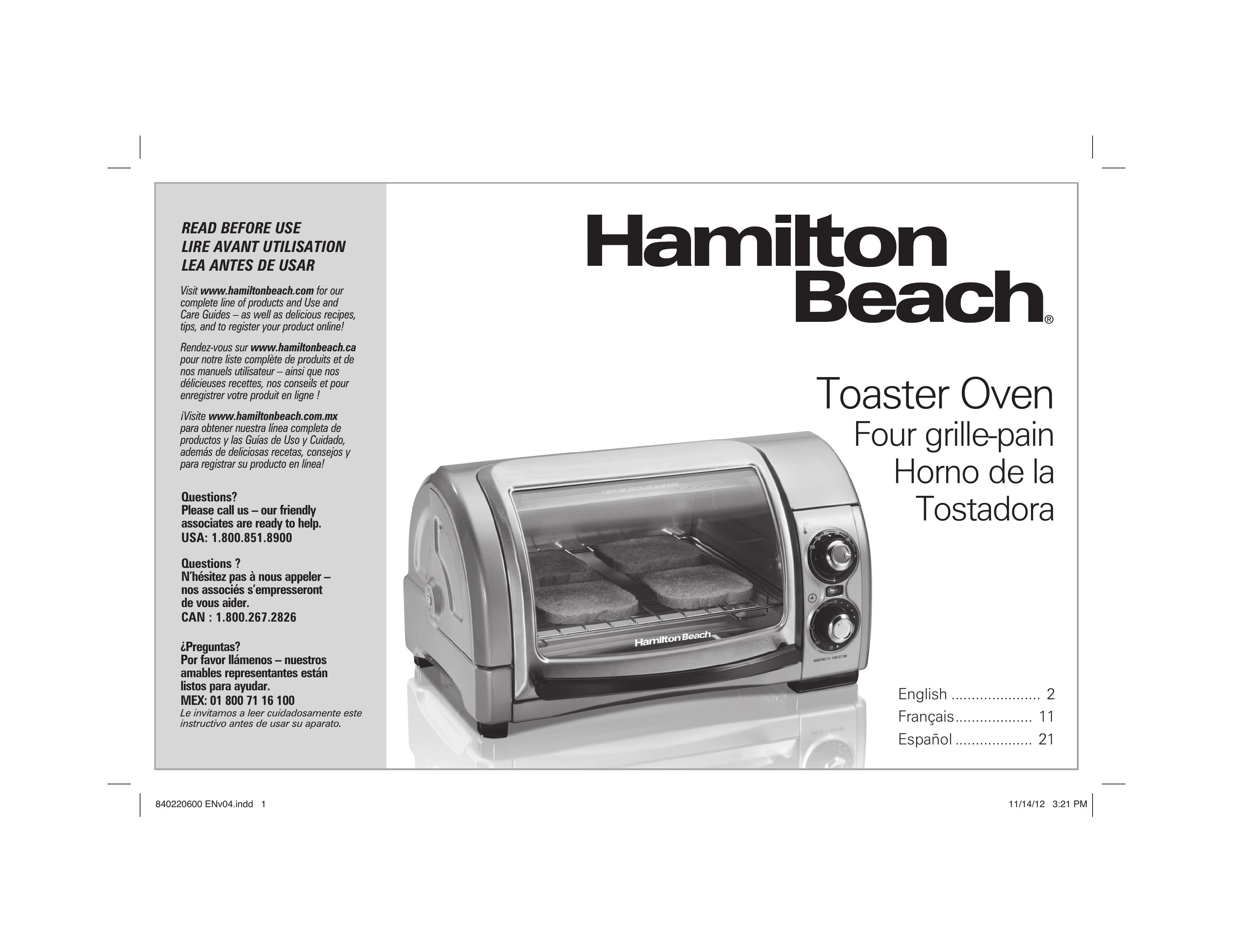 Hamilton Beach 31334 Toaster User Manual