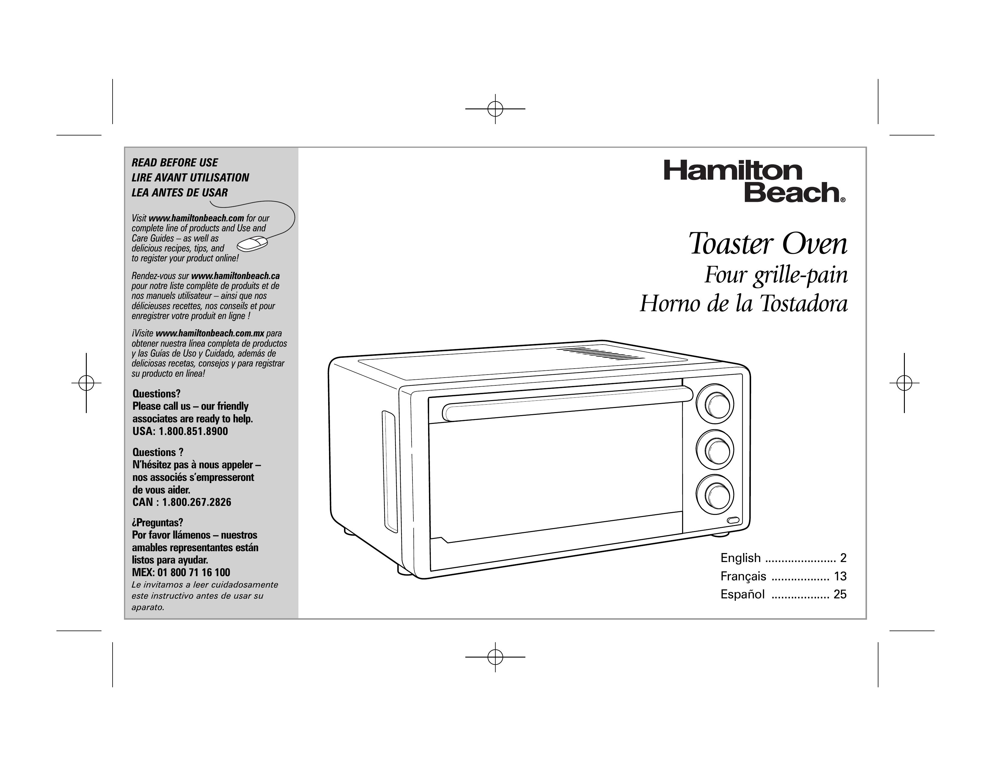 Hamilton Beach 31506 Toaster User Manual