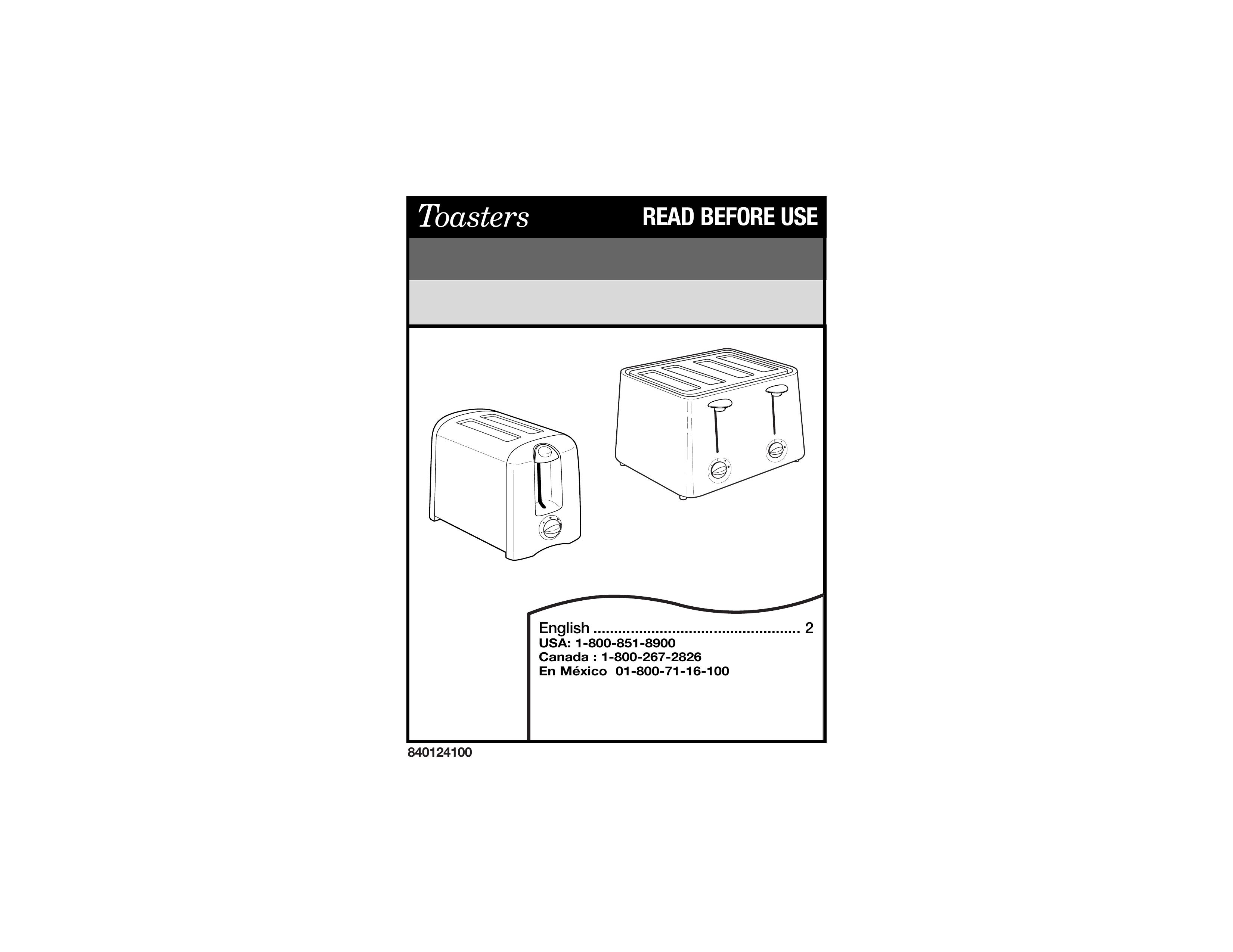 Hamilton Beach 840124100 Toaster User Manual