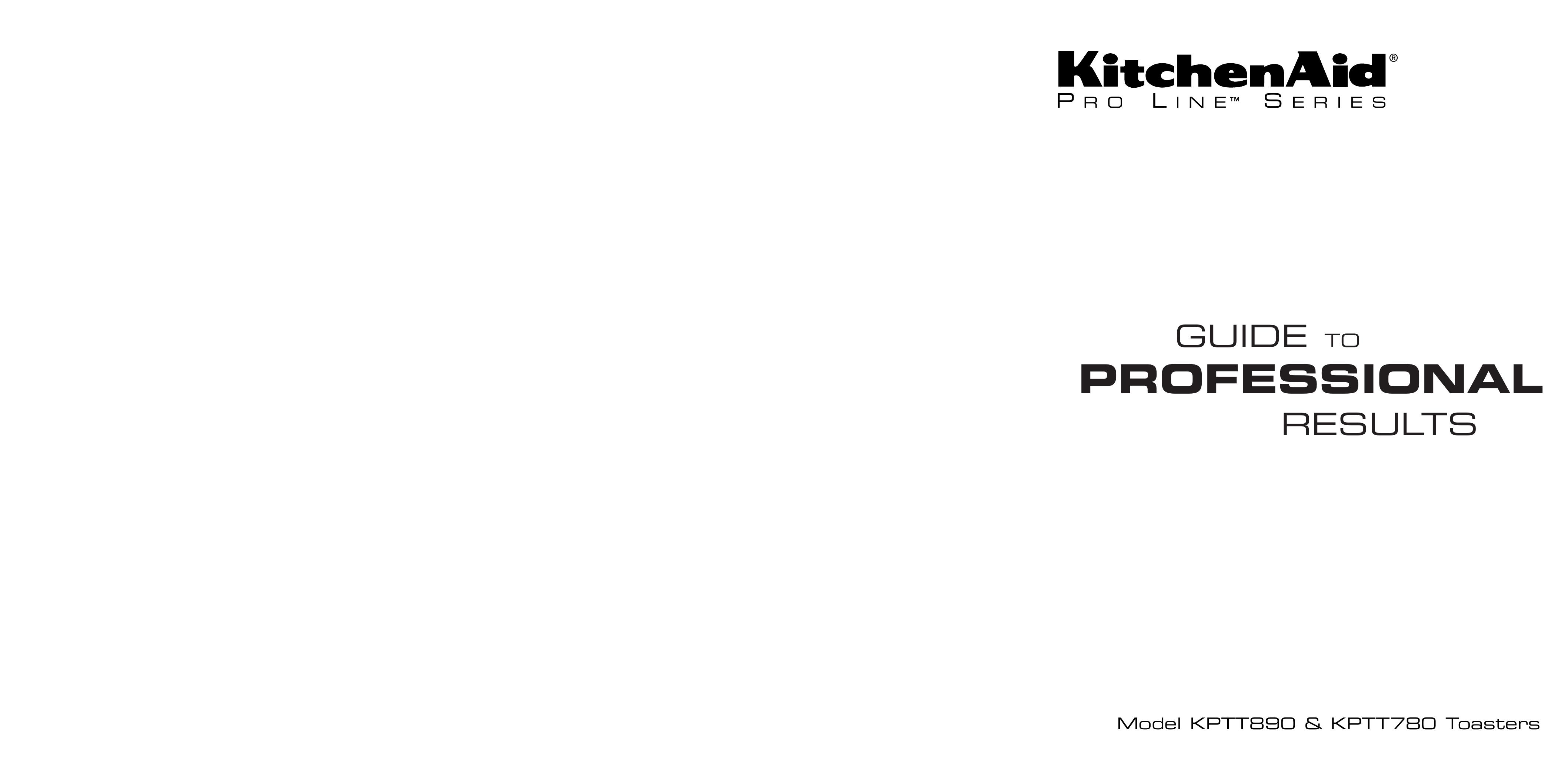 KitchenAid KPTT780 Toaster User Manual