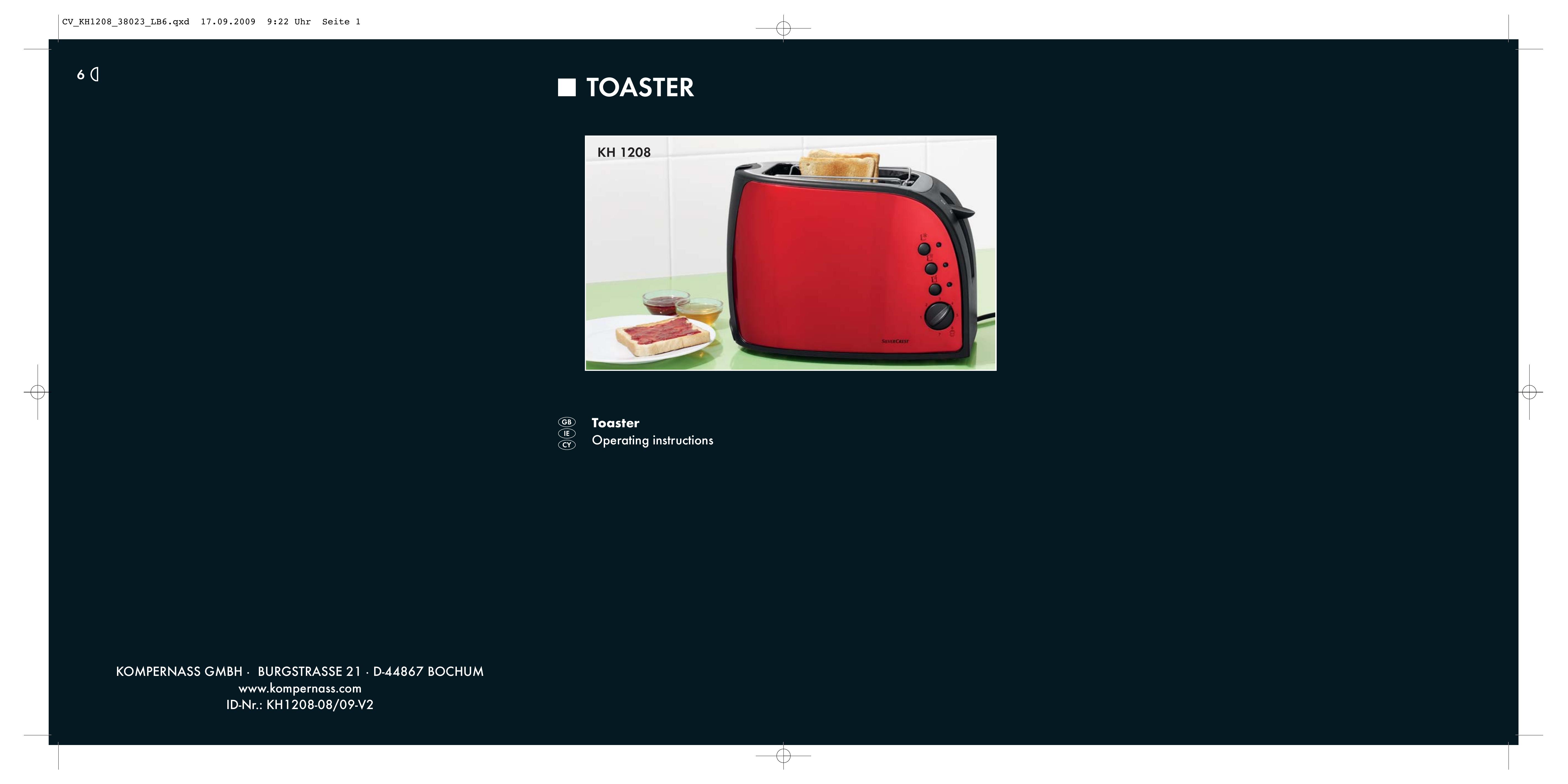 Kompernass KH 1208 Toaster User Manual