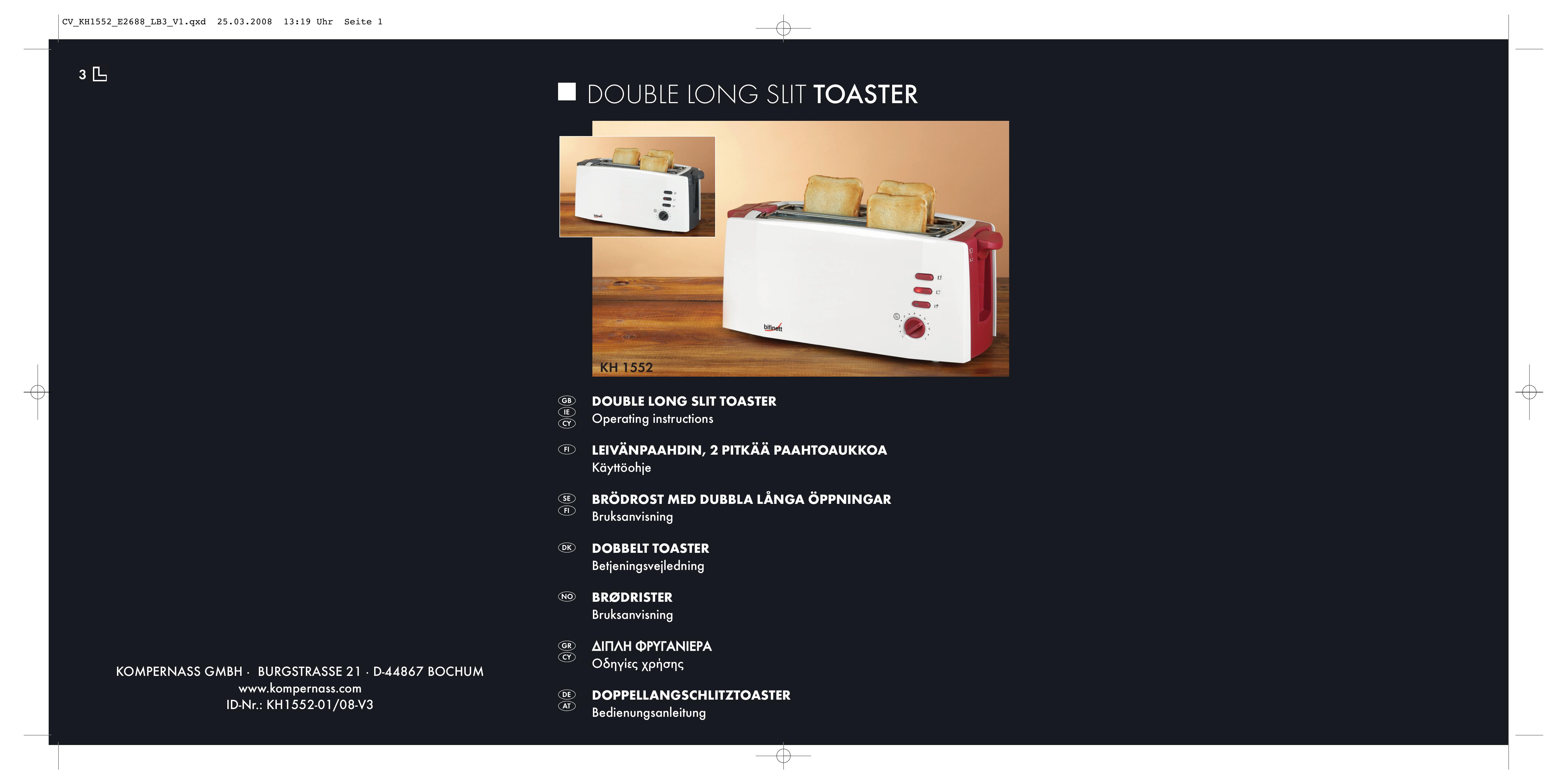 Kompernass KH 1552 Toaster User Manual