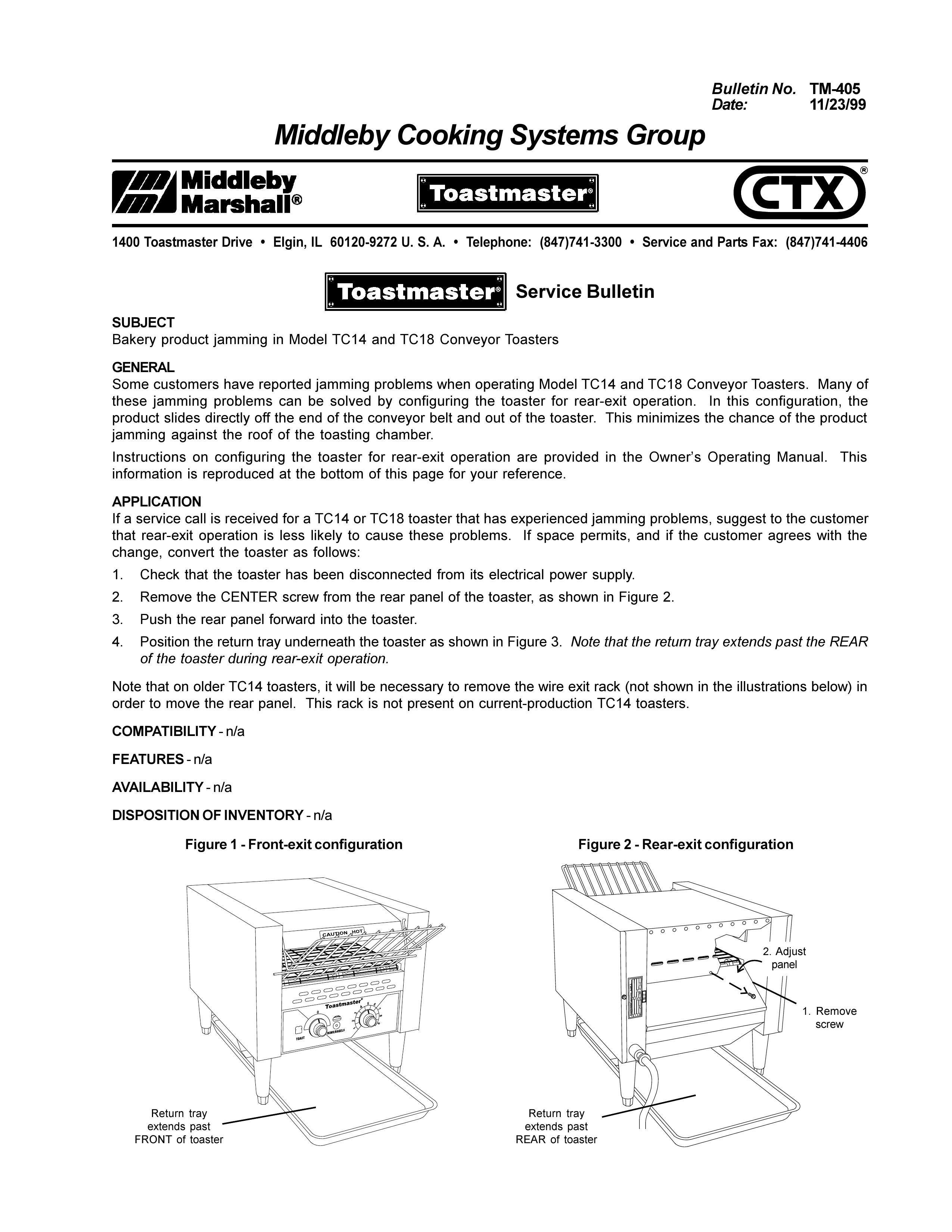 Middleby Marshall TC14 Toaster User Manual