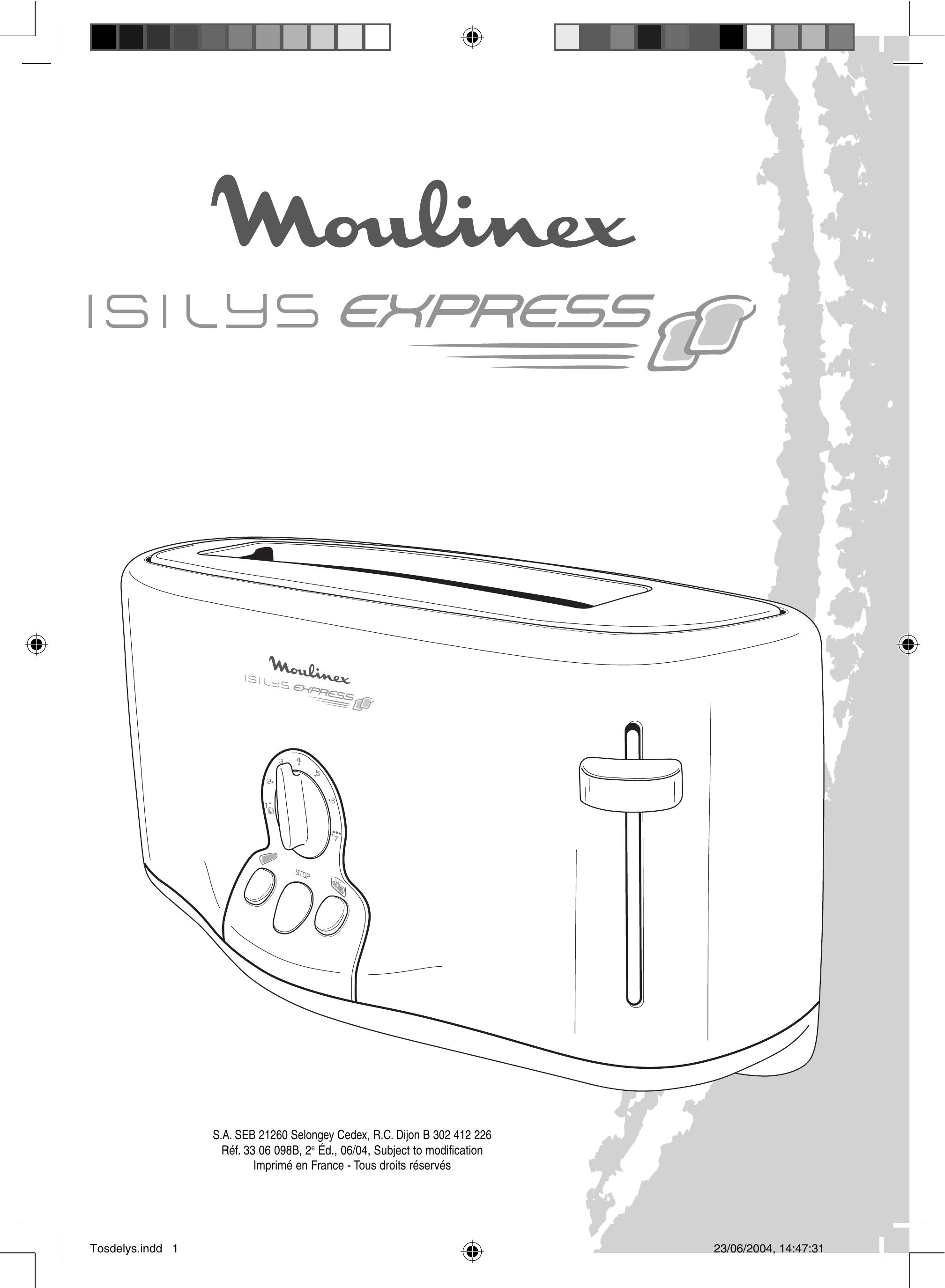 Moulinex Isilys Express Toaster User Manual