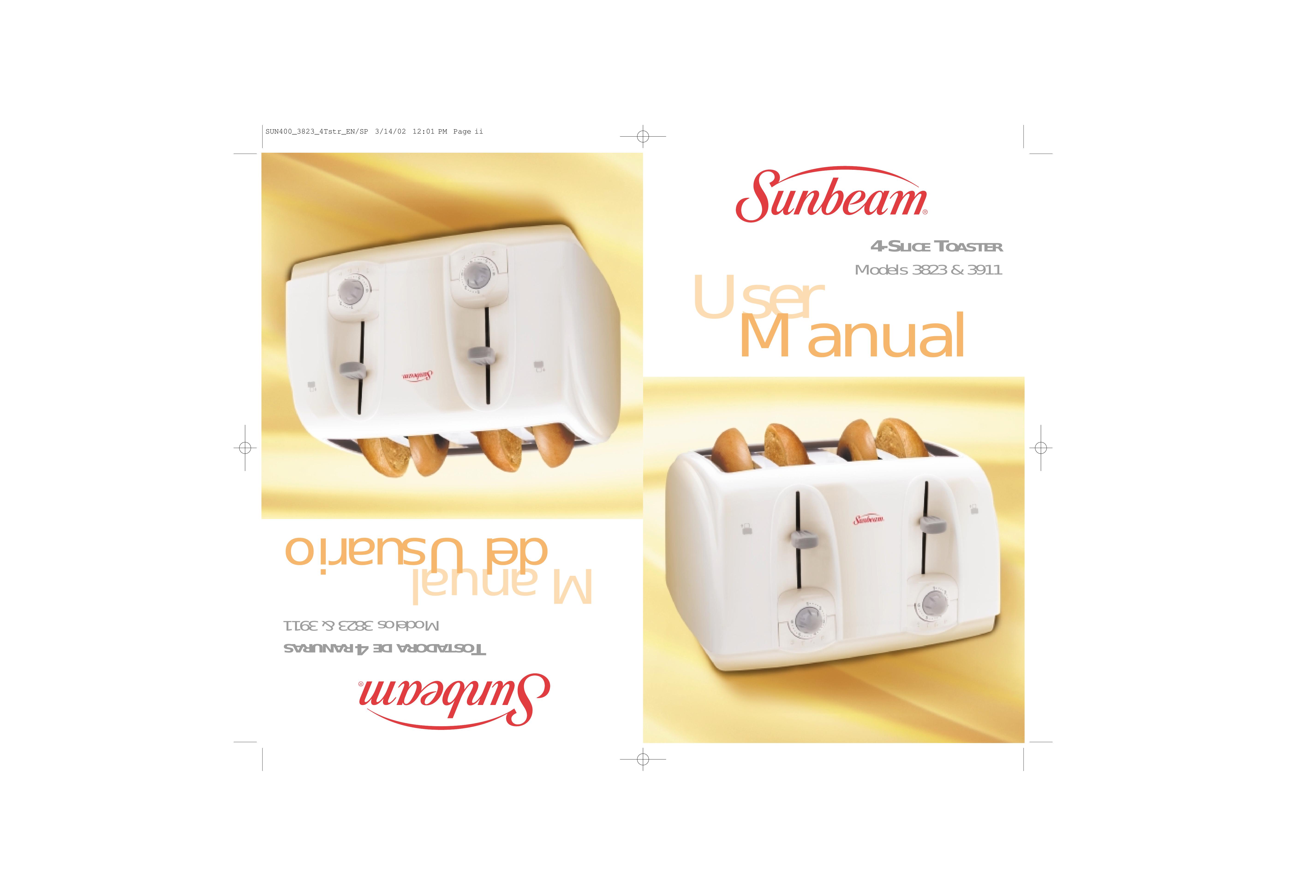 Sunbeam 3823 Toaster User Manual