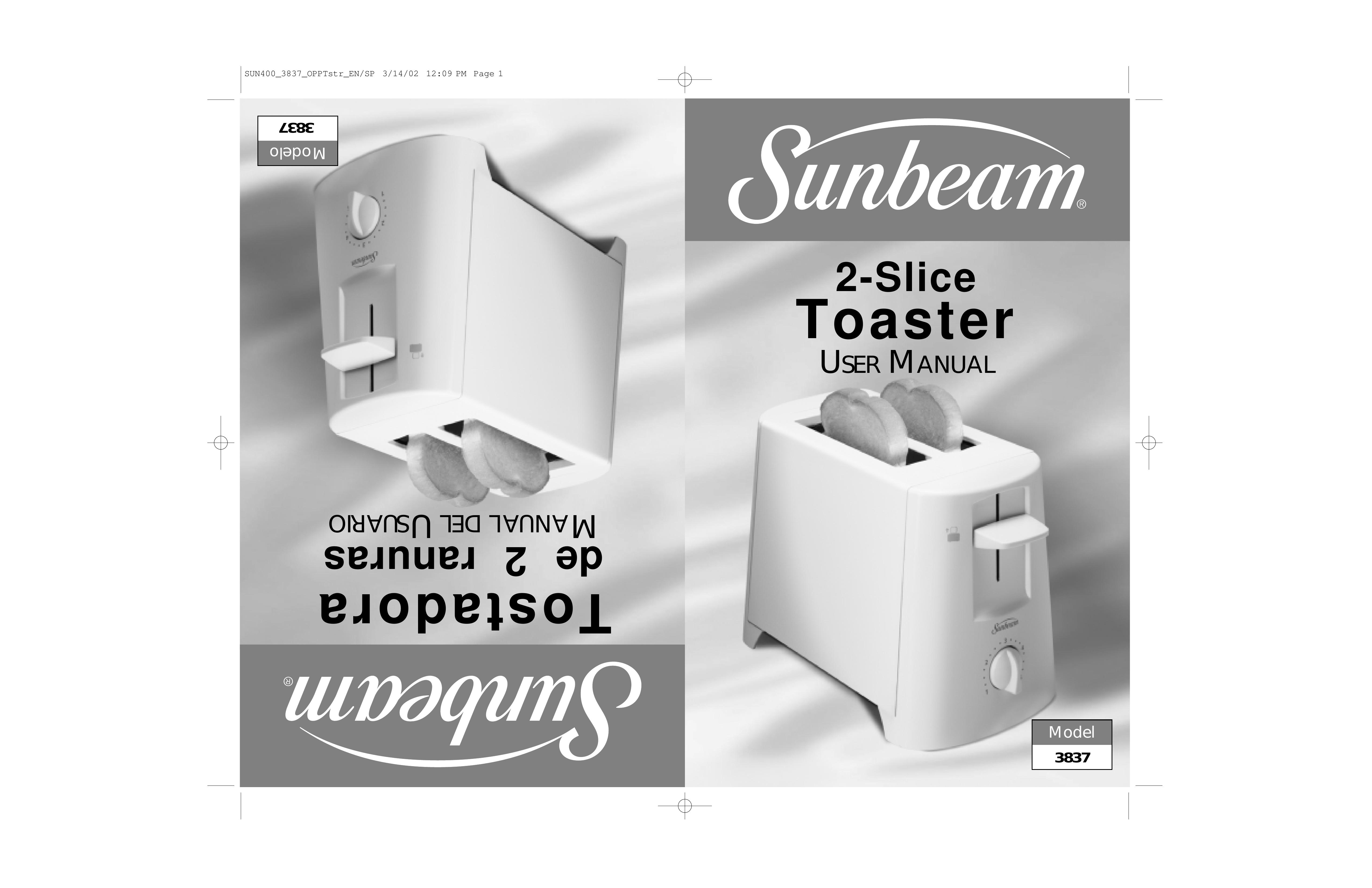 Sunbeam 3837 Toaster User Manual