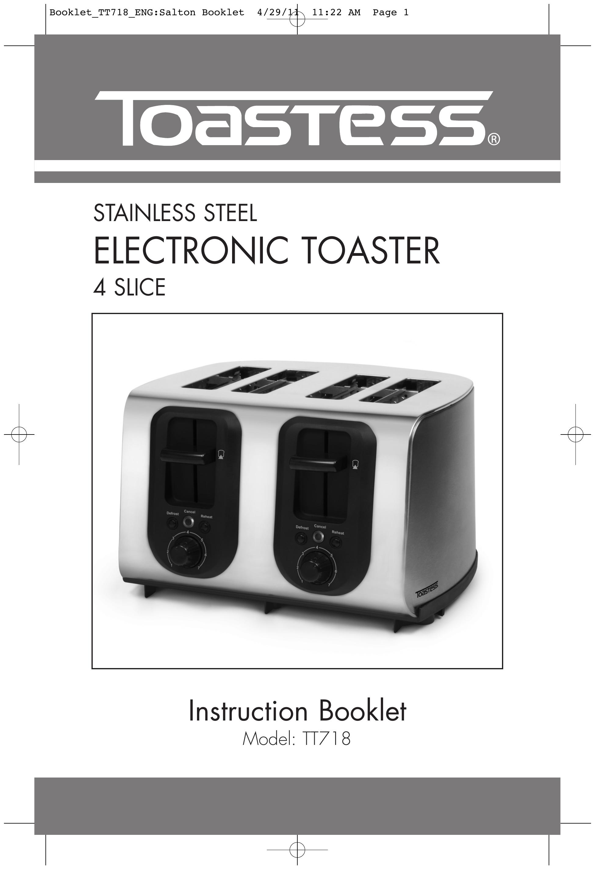 Toastess TT718 Toaster User Manual