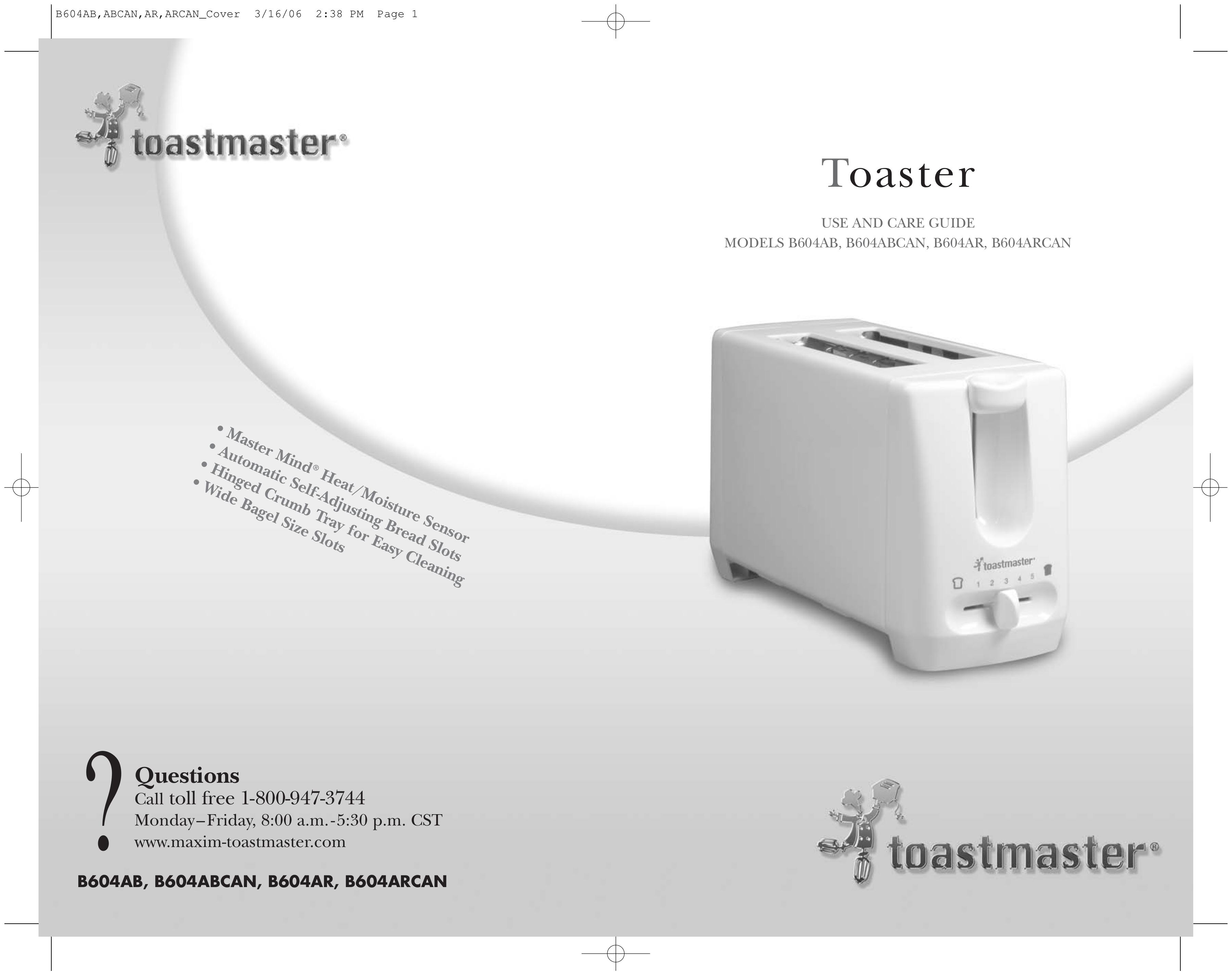 Toastmaster B604AB Toaster User Manual