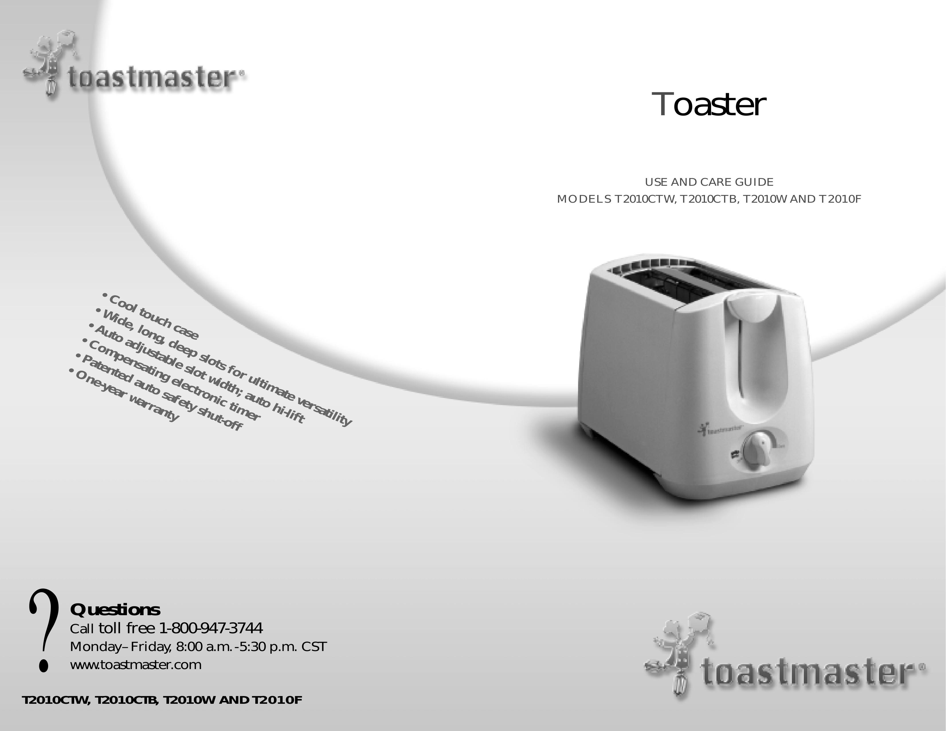 Toastmaster T2010CTB Toaster User Manual