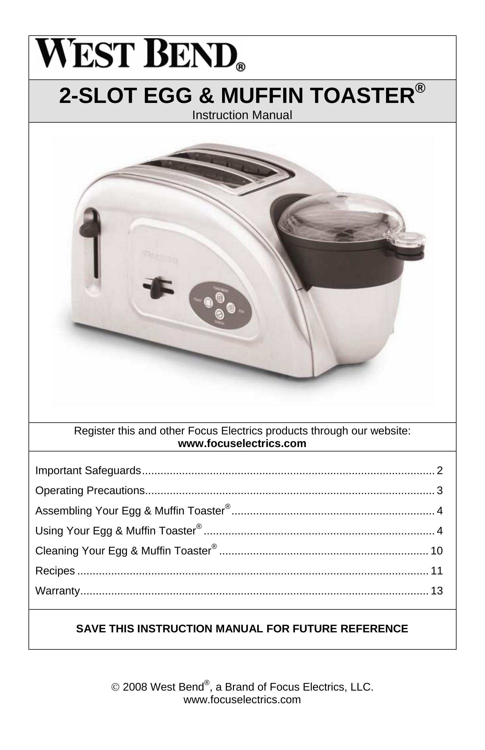 West Bend 78822 Toaster User Manual
