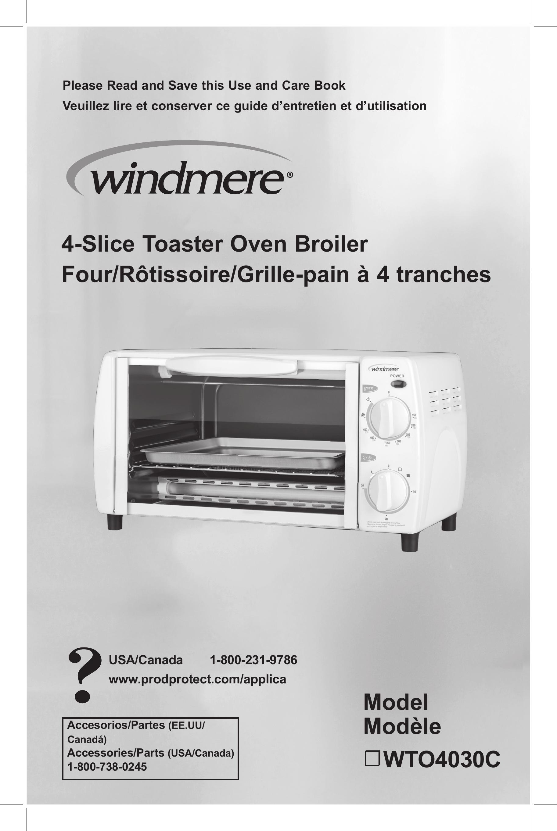 Windmere WTO4030C Toaster User Manual