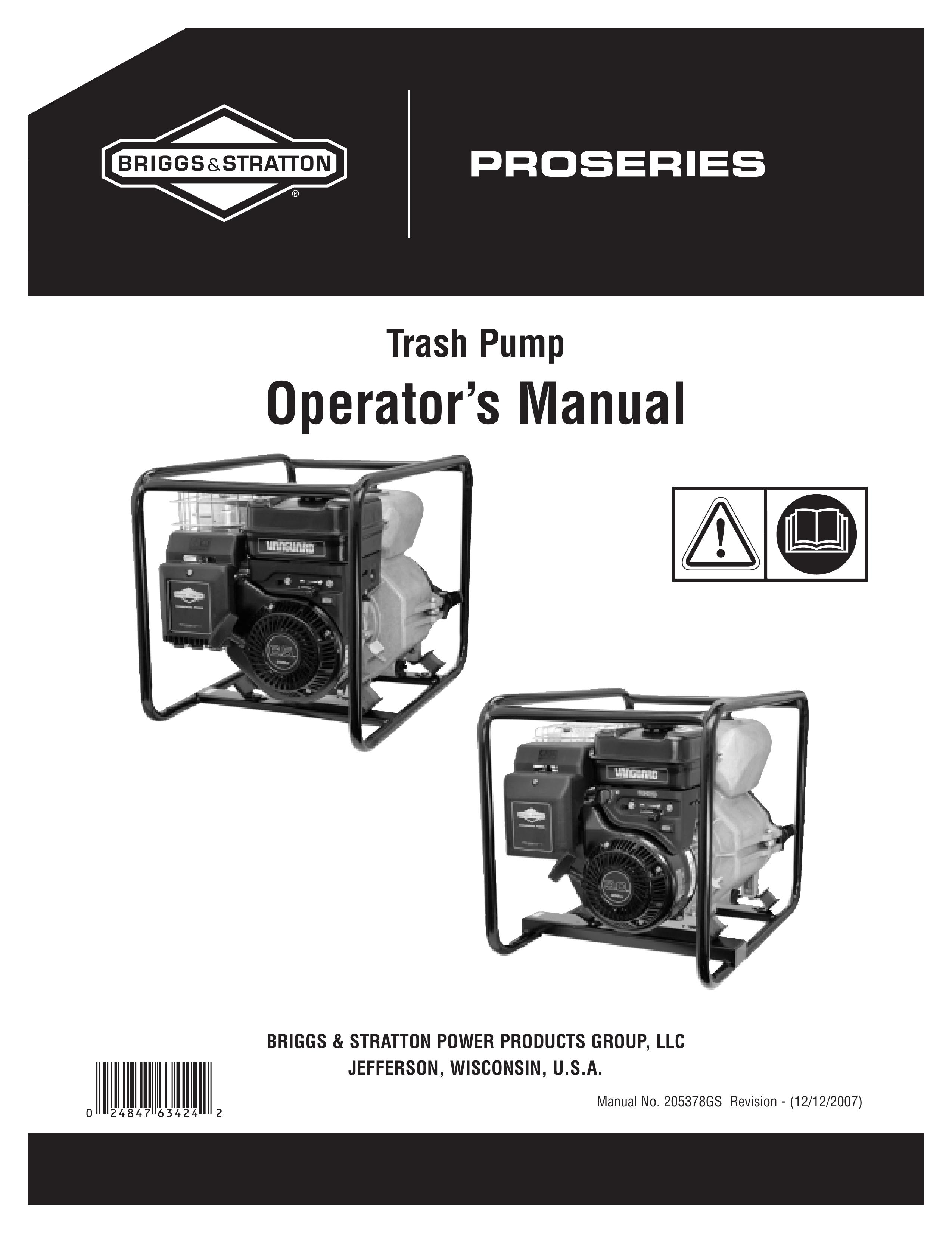 Briggs & Stratton 205378GS Trash Compactor User Manual