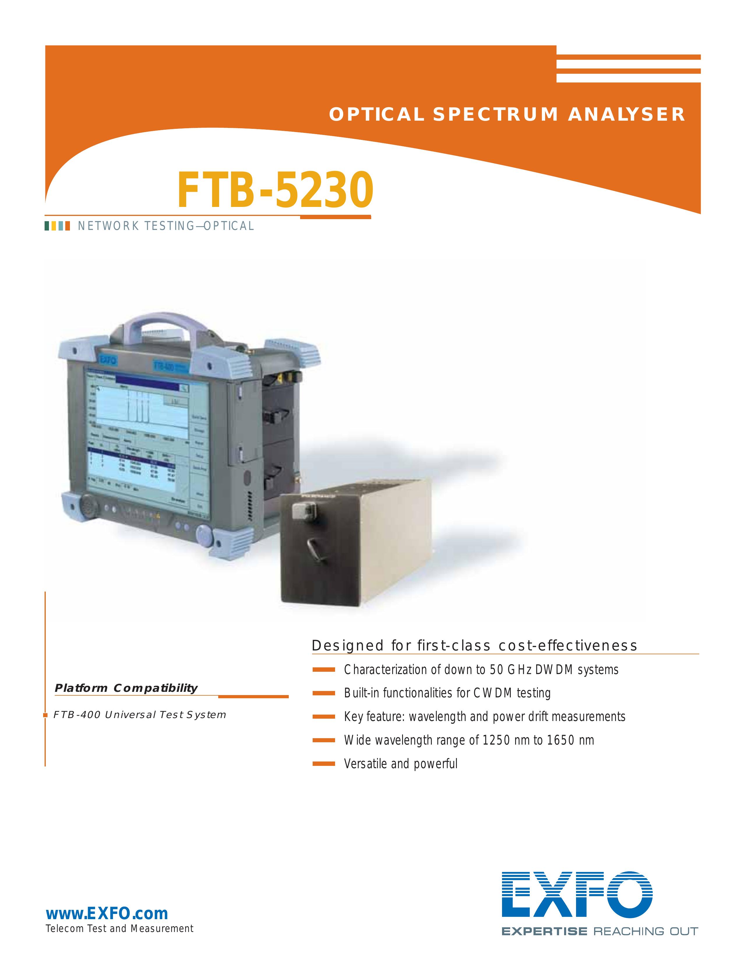 EXFO Photonic Solutions Div. FTB-5230 Trash Compactor User Manual