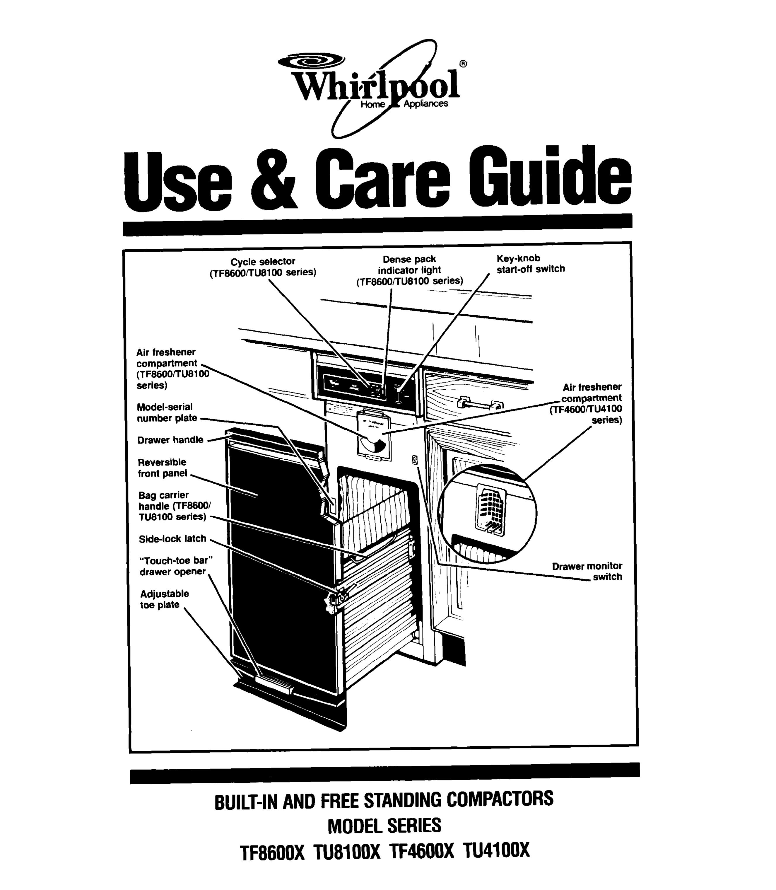 Whirlpool TFSGOOX Trash Compactor User Manual