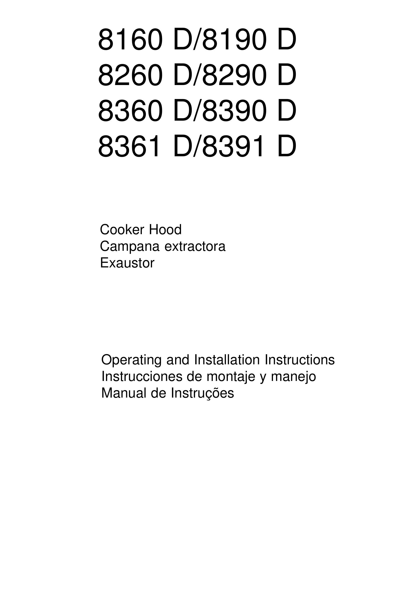 AEG 8260 D Ventilation Hood User Manual