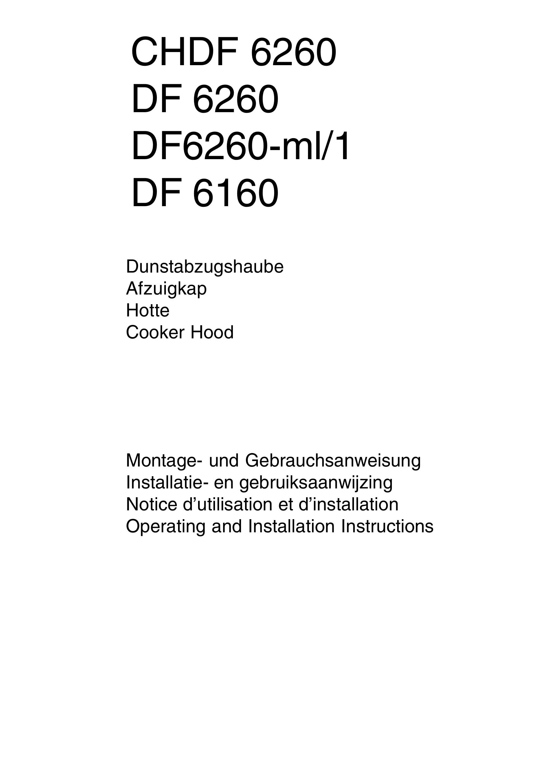 AEG DF 6160 Ventilation Hood User Manual