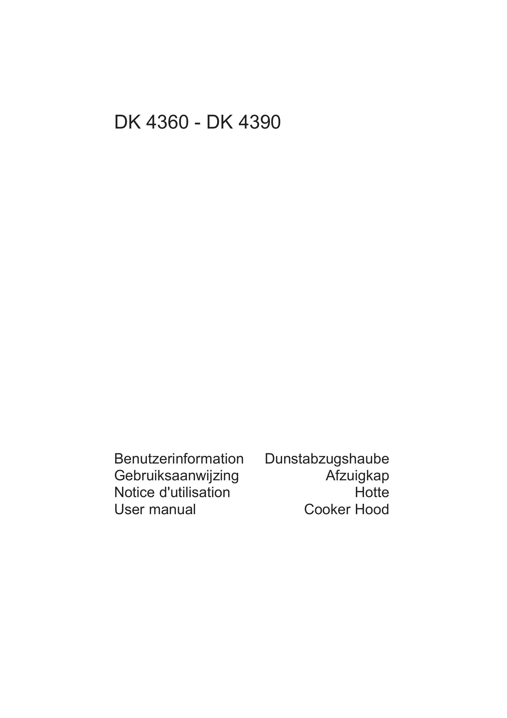AEG DK 4360 Ventilation Hood User Manual