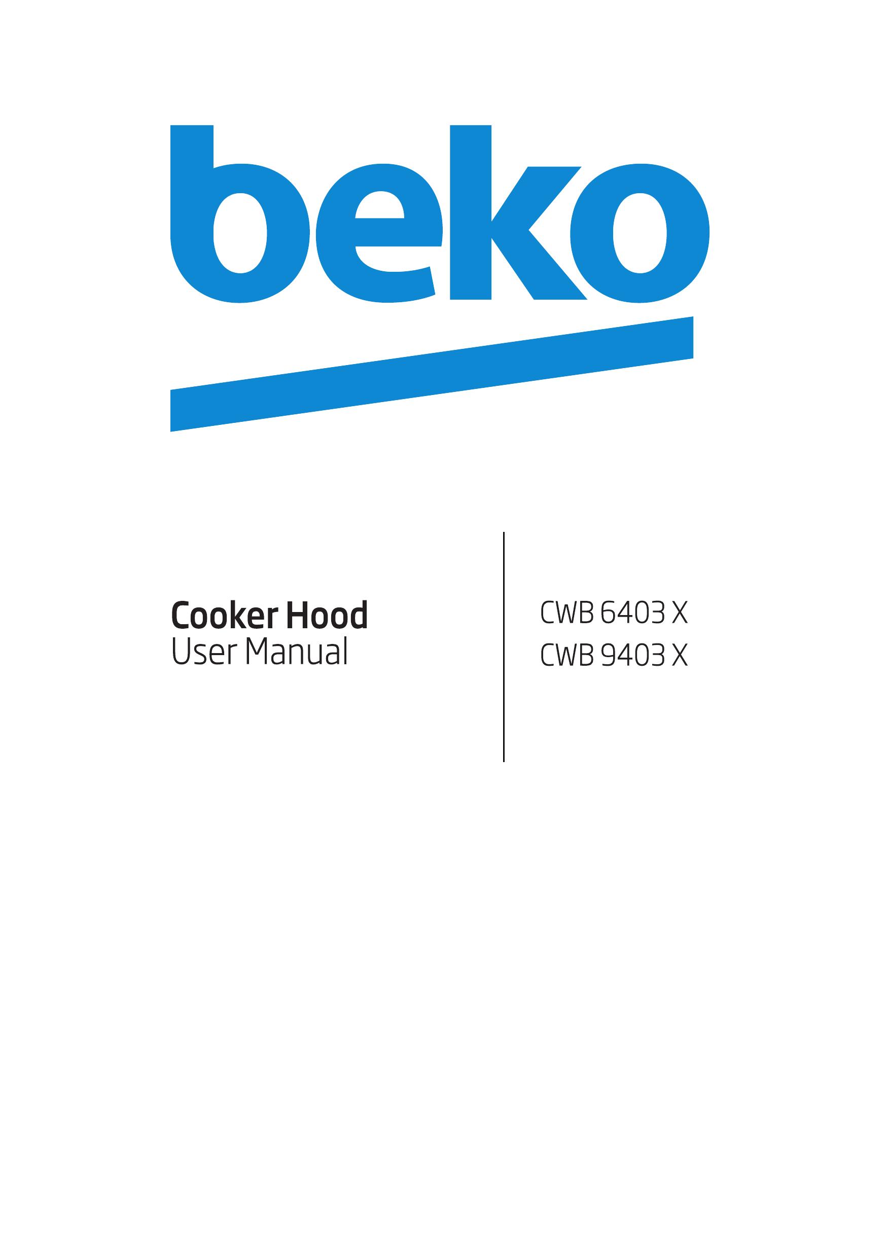 Beko CWB9403X Ventilation Hood User Manual