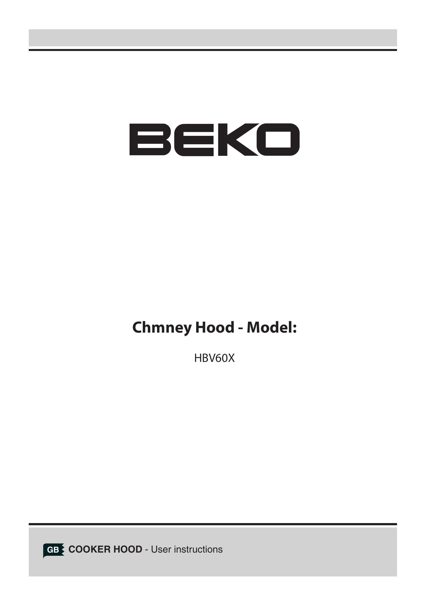 Beko HBV60X Ventilation Hood User Manual
